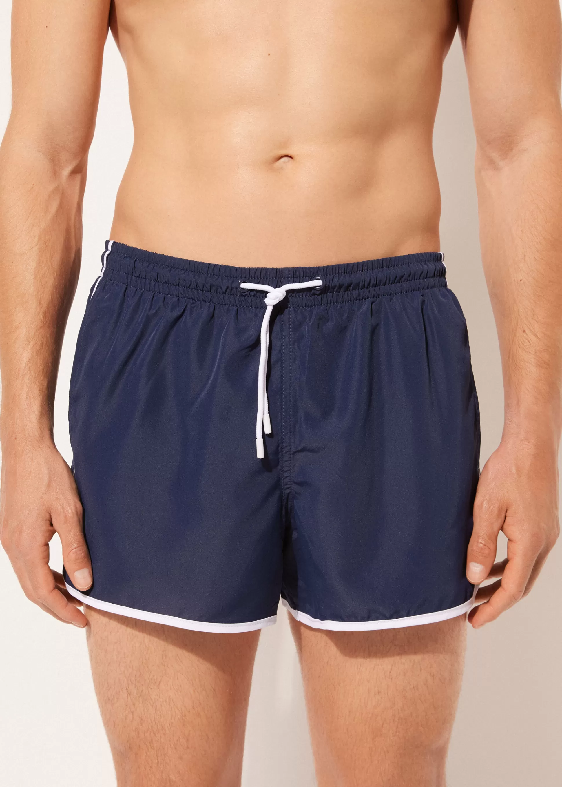 Bañadores Cortos-Calzedonia Bañador Bóxer Deportivo Hombre Ibiza Azuloscuro-blanco