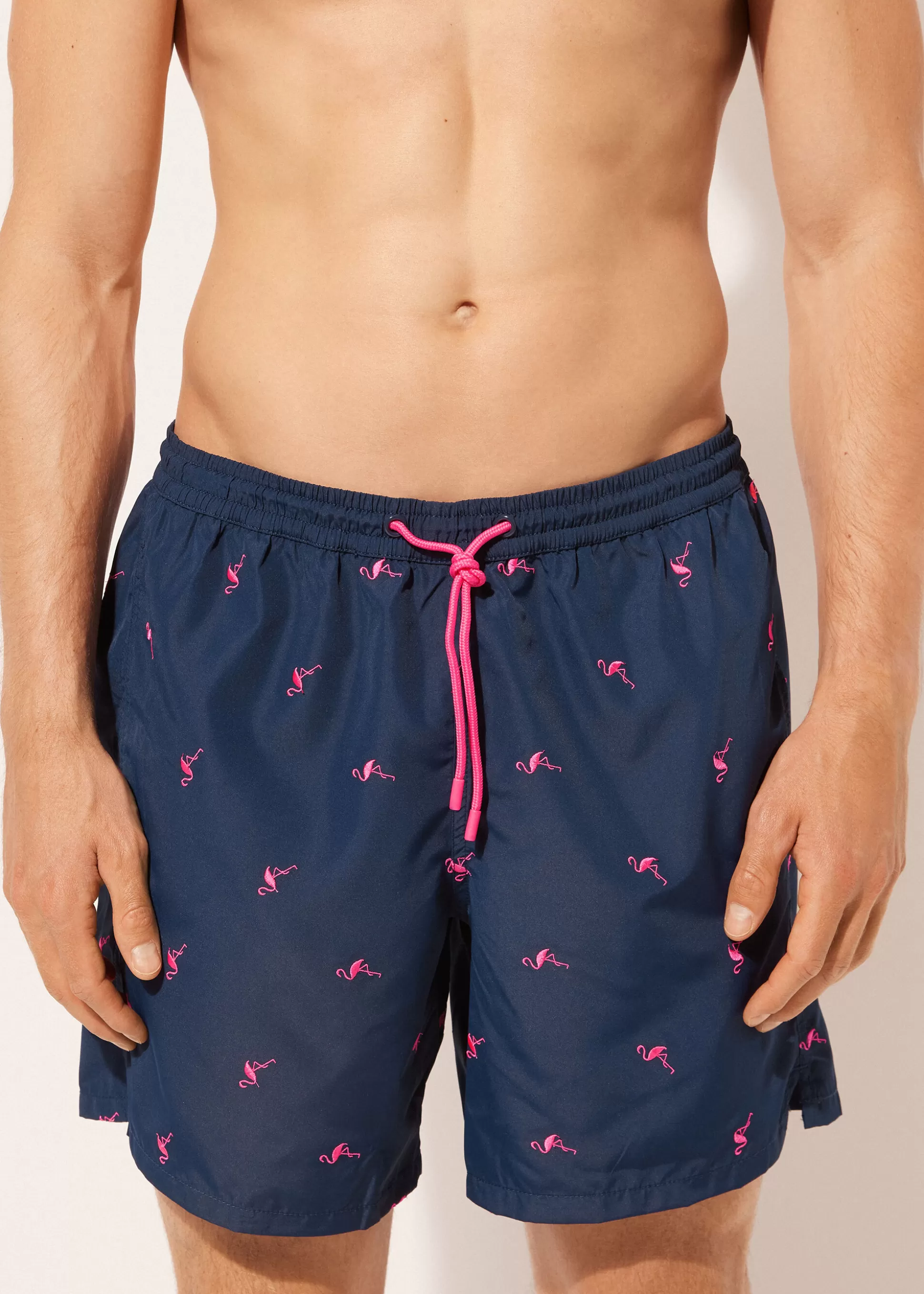 Bañadores Cortos-Calzedonia Bañador Bóxer Estampado Hombre Formentera Flamencosrosa