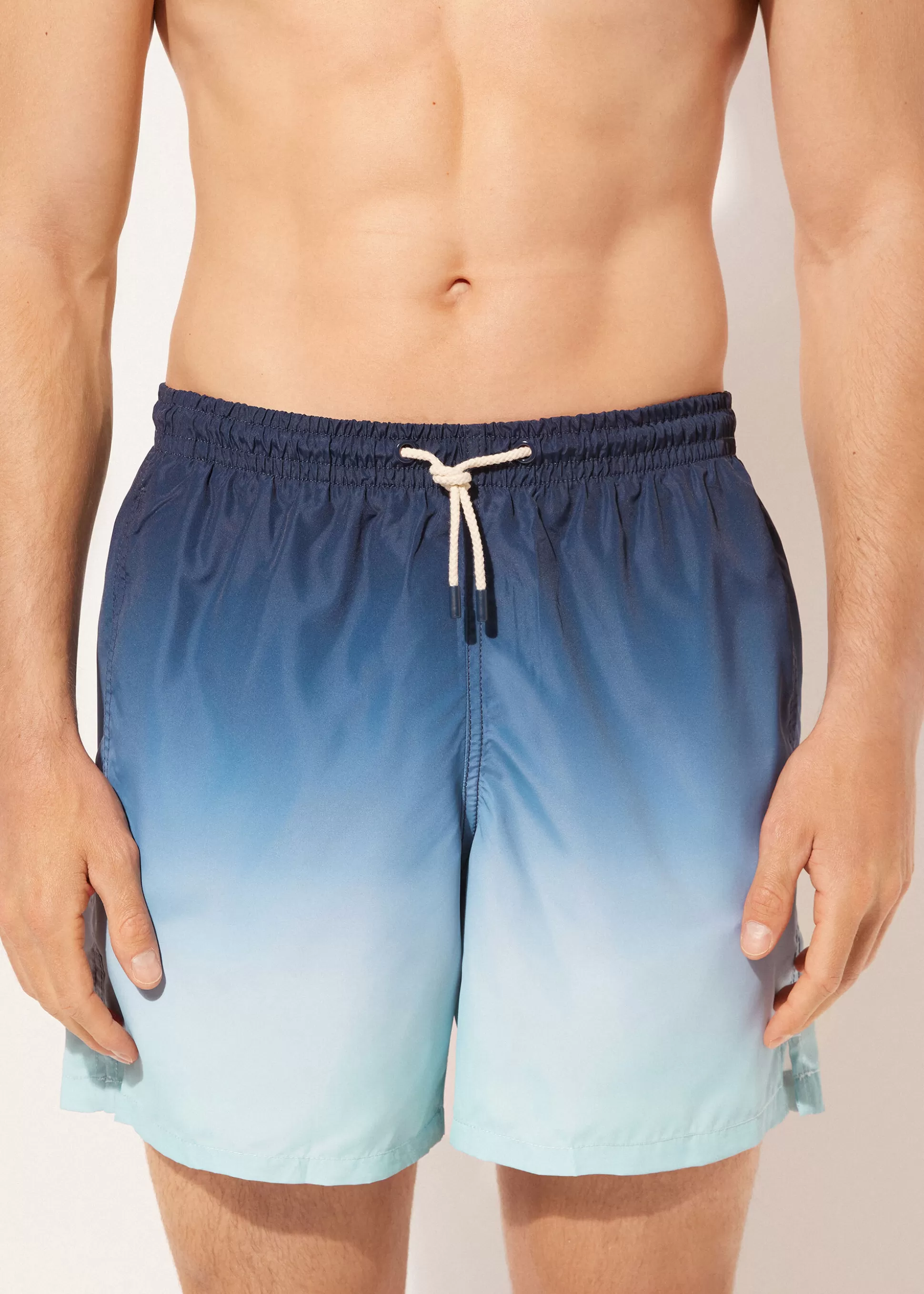 Bañadores Cortos-Calzedonia Bañador Bóxer Estampado Hombre Formentera Tonosdifumadosdeazul