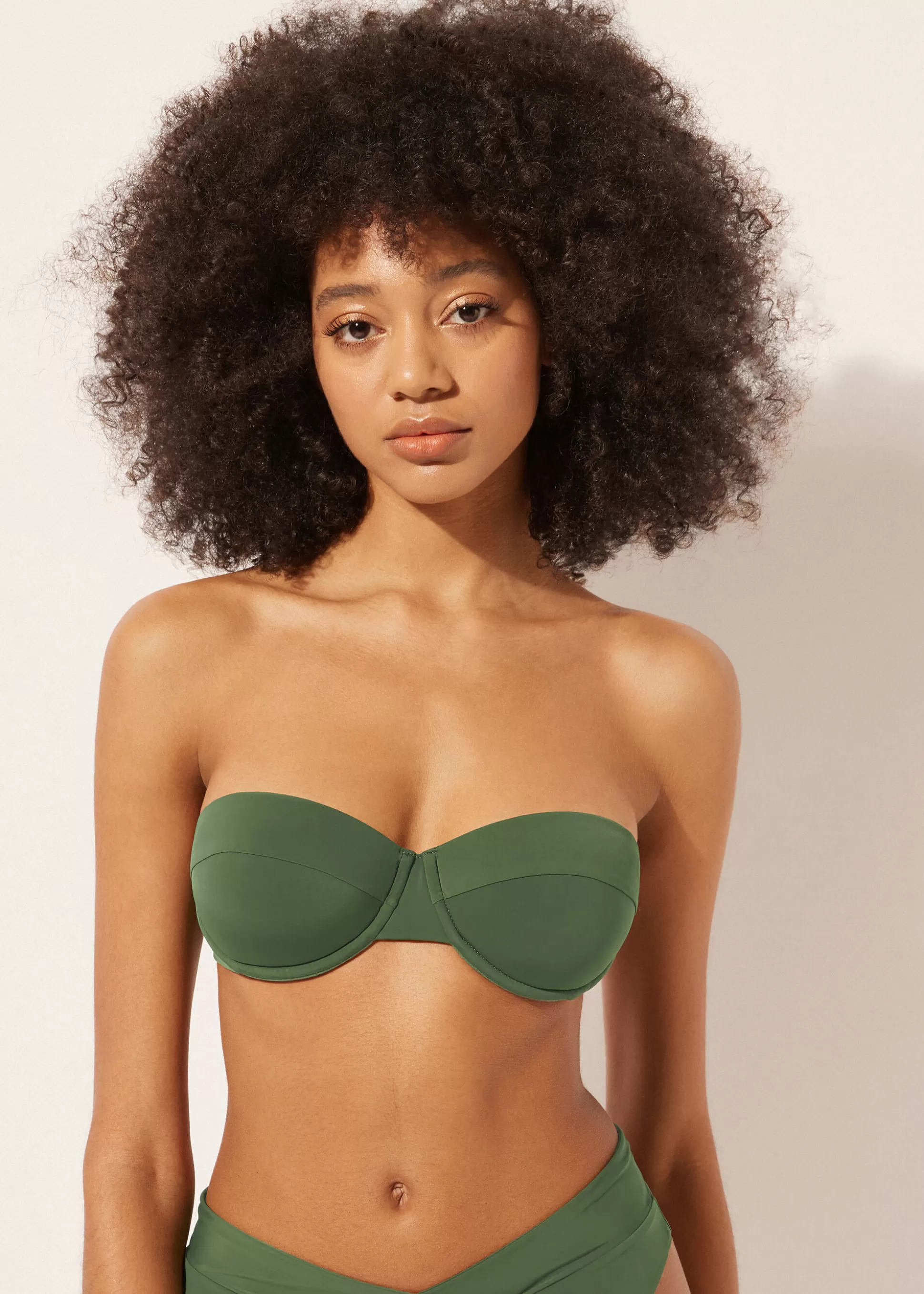 Bikini | Tops Bikini-Calzedonia Bandeau Balconette Relleno Ligero Bikini Indonesia Indonesiapalmgreen