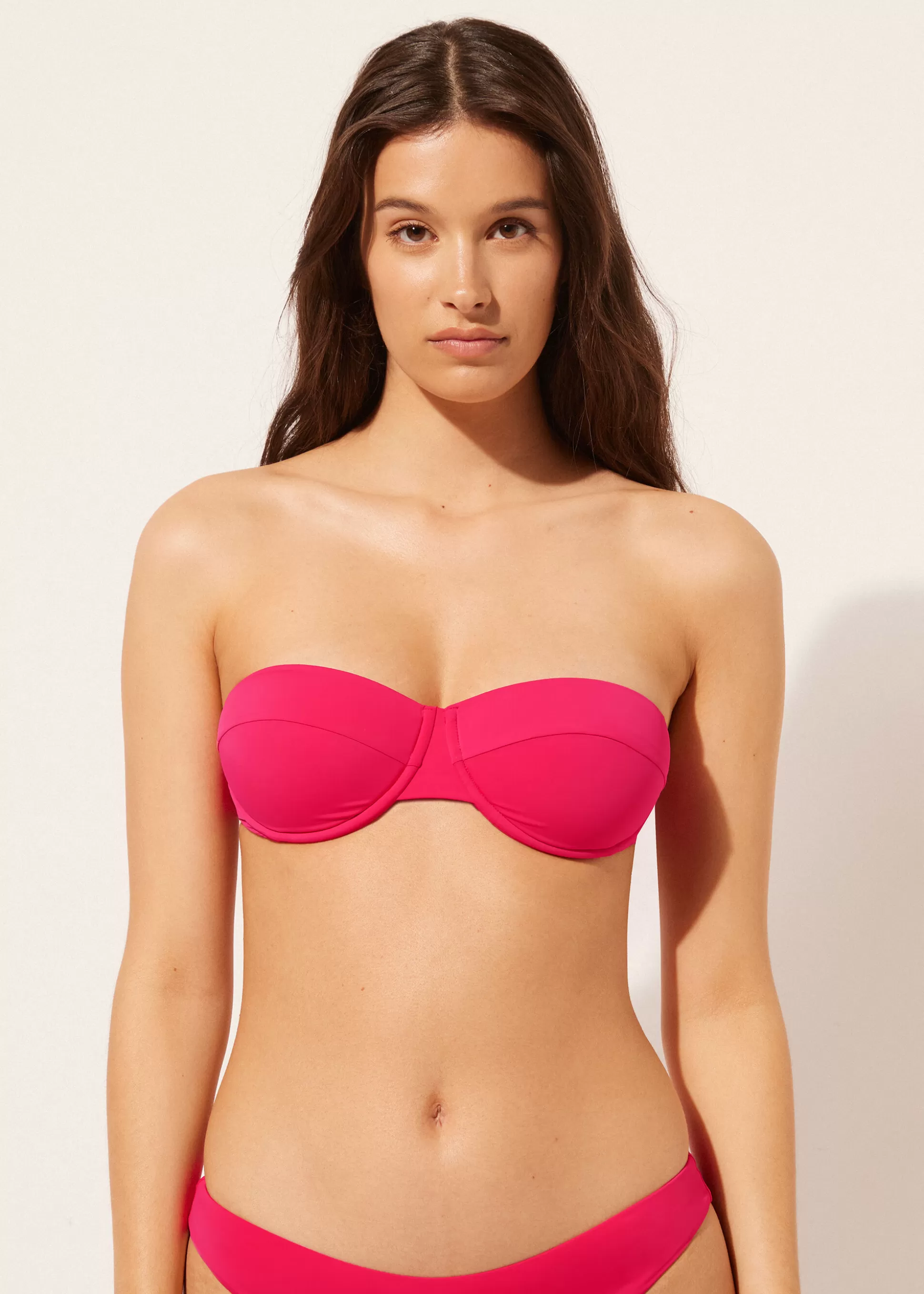 Bikini | Tops Bikini-Calzedonia Bandeau Balconette Relleno Ligero Bikini Indonesia Indonesiasunsetmagenta