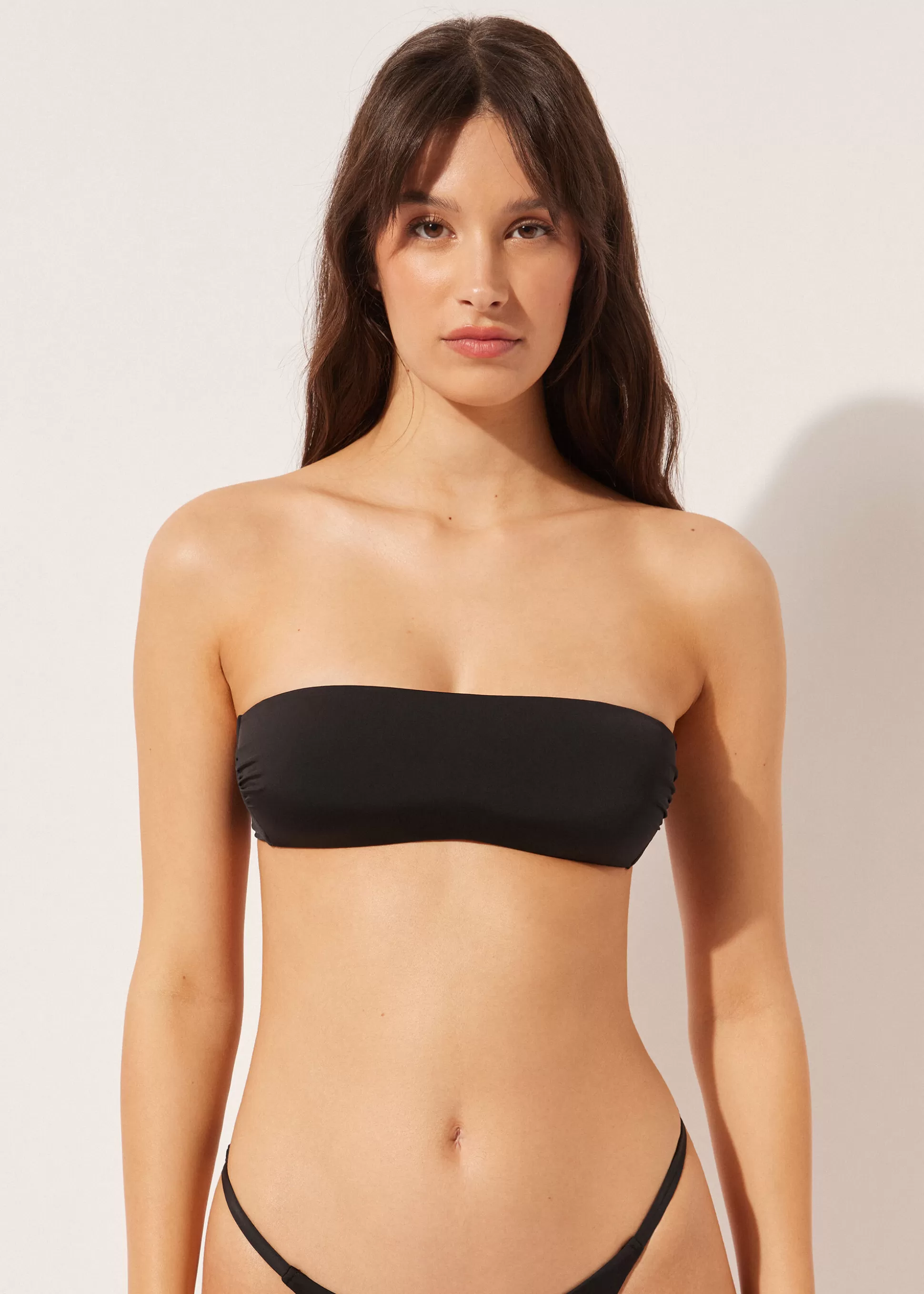 Bikini | Tops Bikini-Calzedonia Bandeau Recto Relleno Ligero Bikini Indonesia Negroindonesia