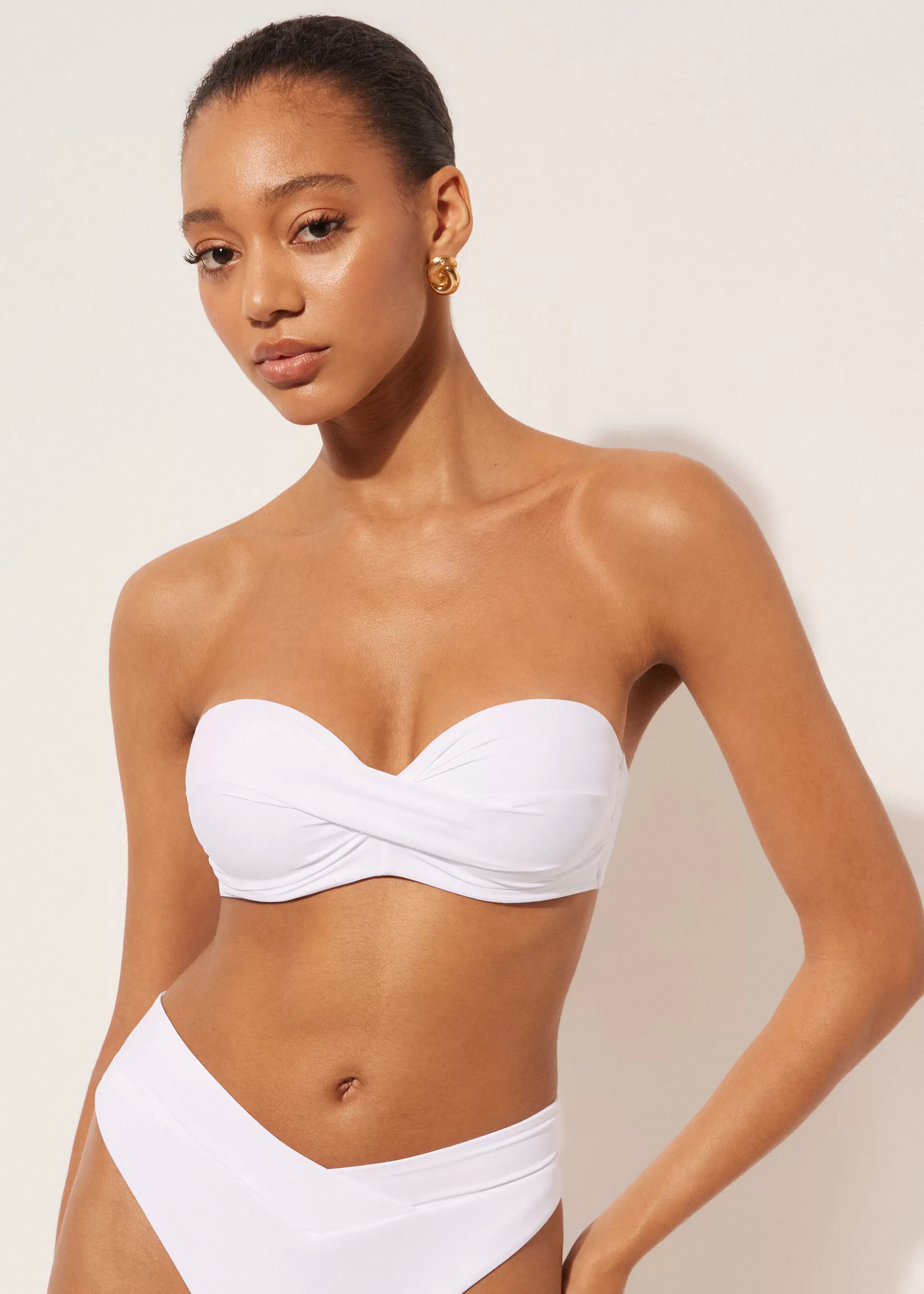 Bikini | Tops Bikini-Calzedonia Bandeau Relleno Ligero Bikini Indonesia Indonesiawhite