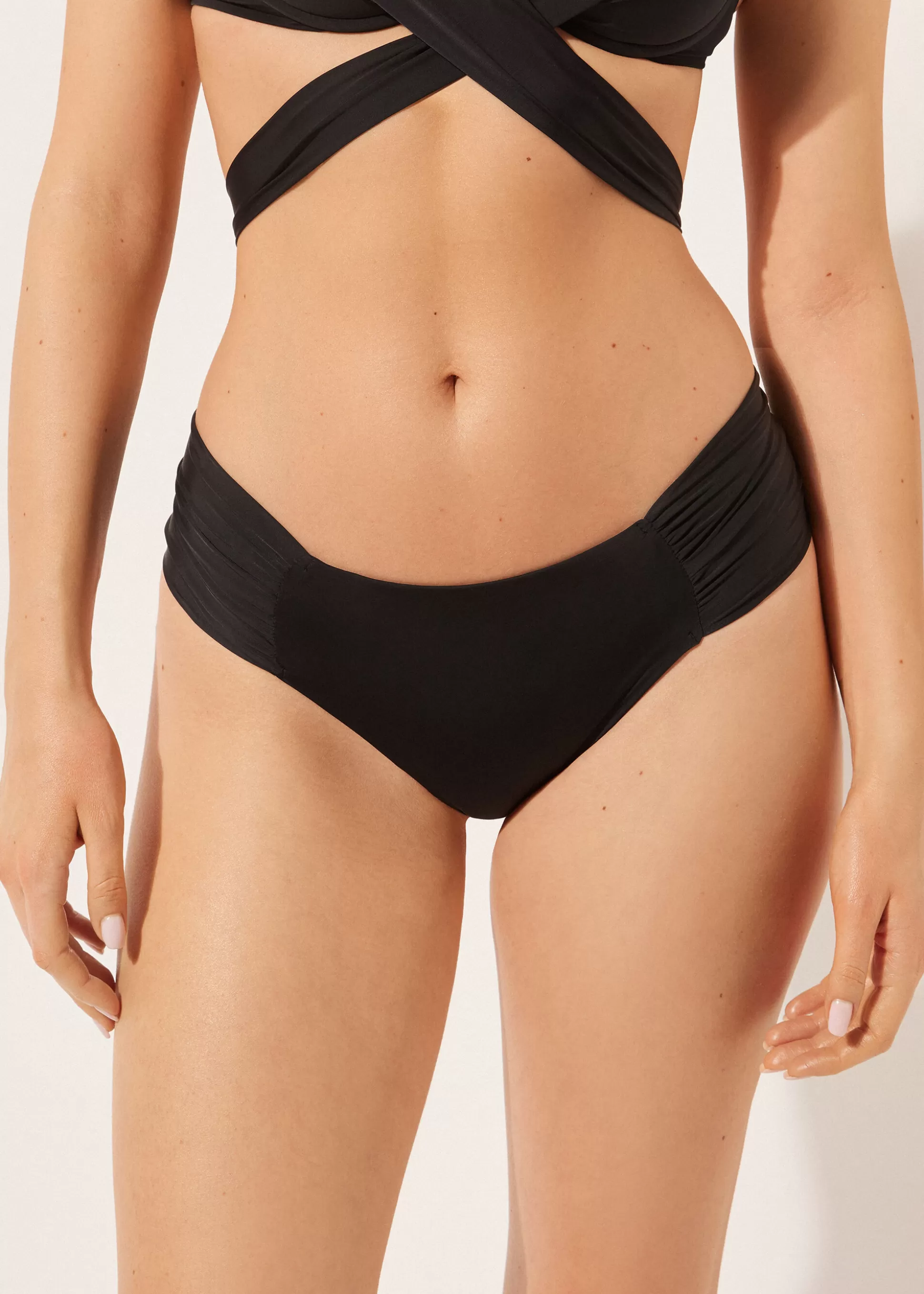 Bikini | Braguitas Bikini-Calzedonia Braguita con Drapeado Bikini Indonesia Negroindonesia