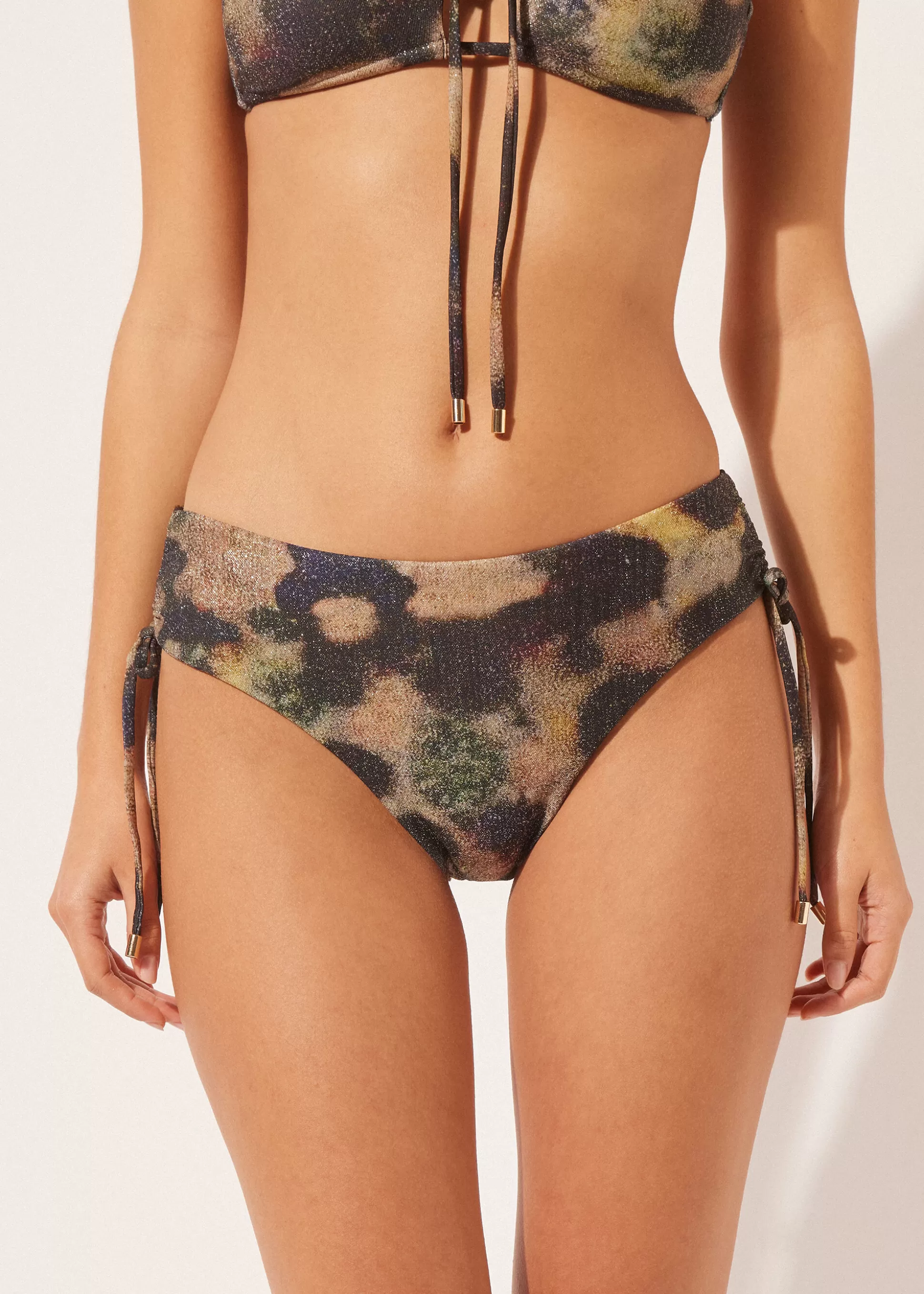 Bikini | Braguitas Bikini-Calzedonia Braguita de Cintura Alta Bikini Sparkling Camouflage Estampadocamuflajelamé