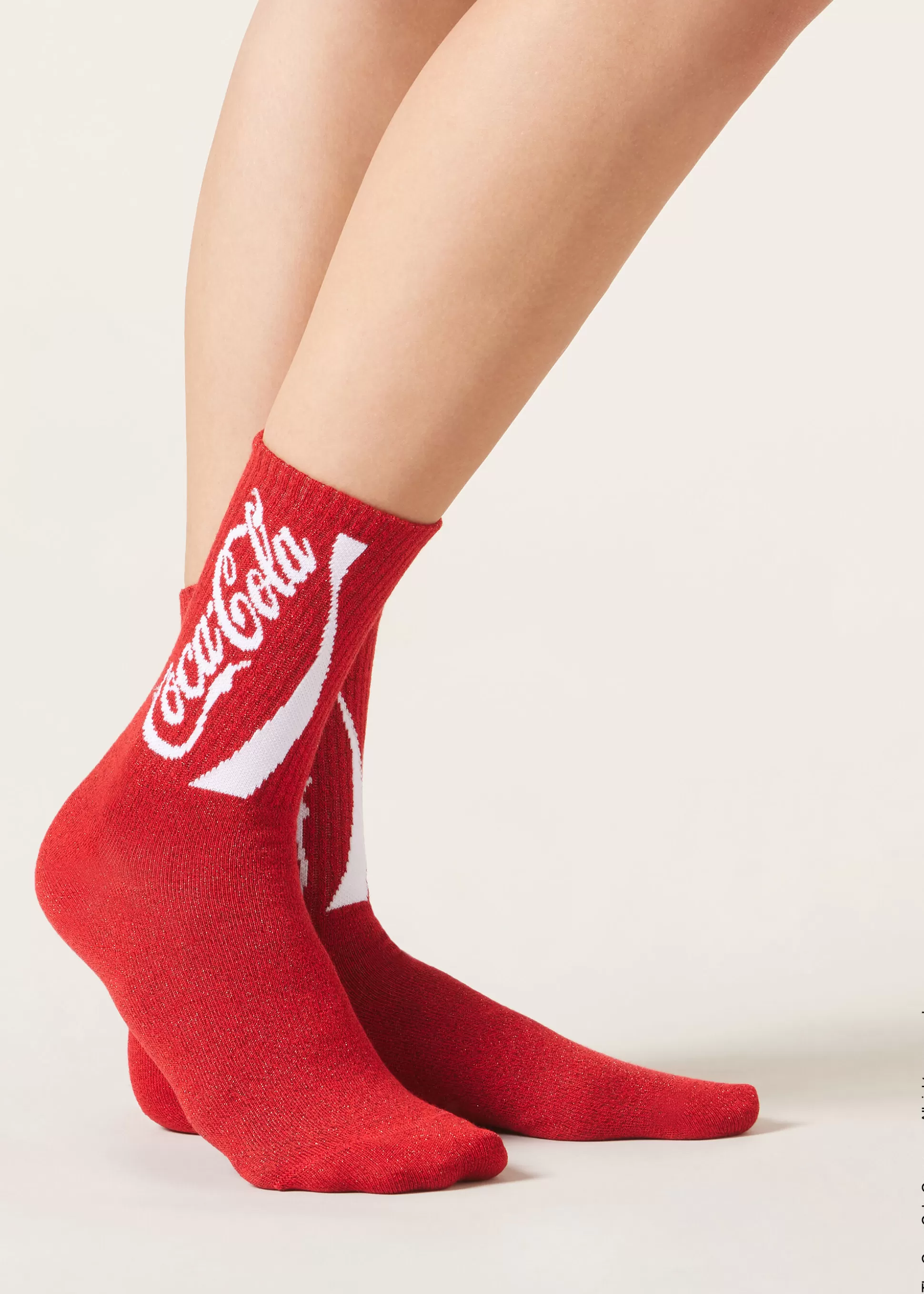 Calcetines Cortos-Calzedonia Calcetines Algodón Coca-Cola Con Glitter Rossoglittercocacola