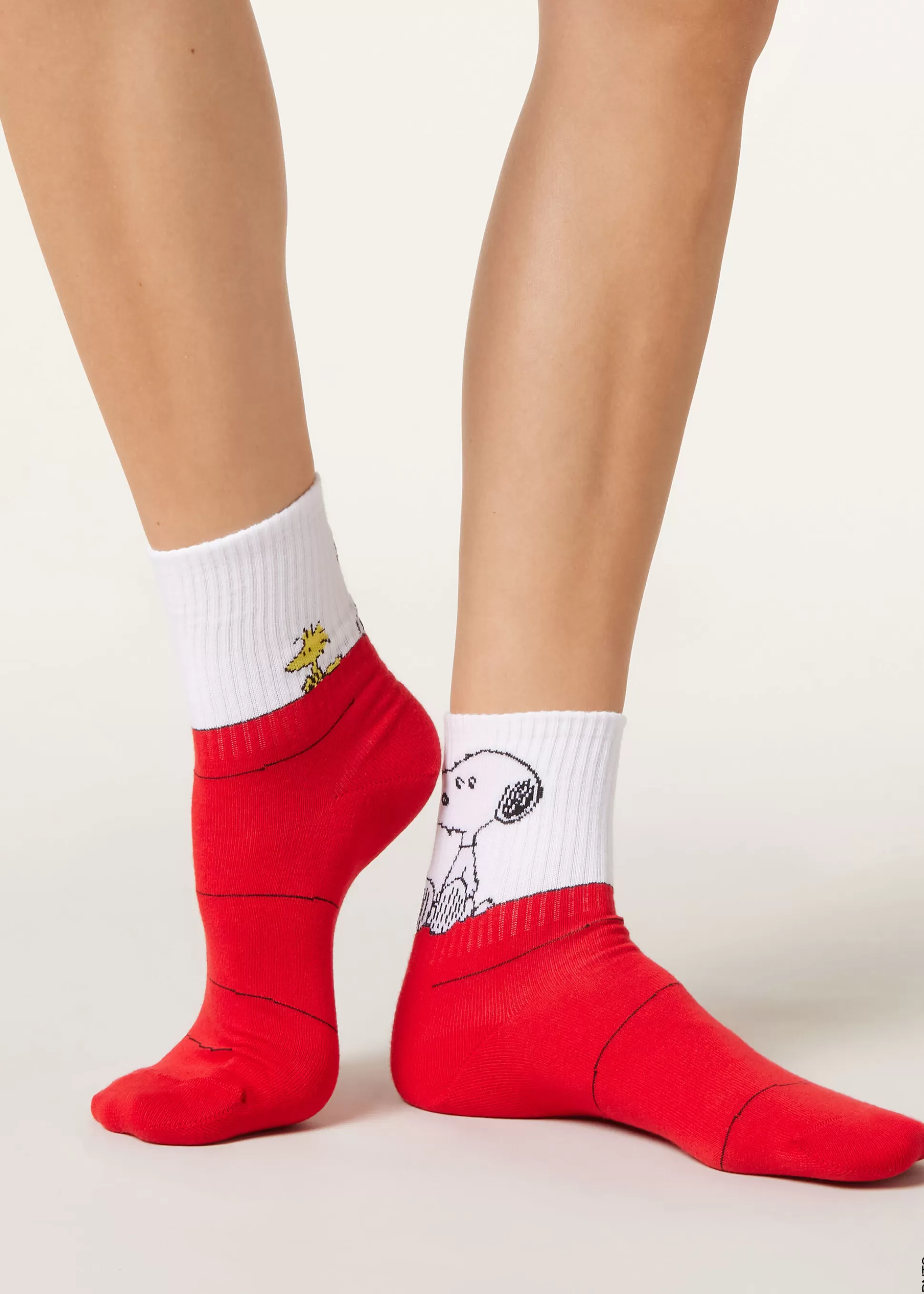 Calcetines Cortos-Calzedonia Calcetines Algodón Snoopy Bicolorbiancorossosnoopypeanuts