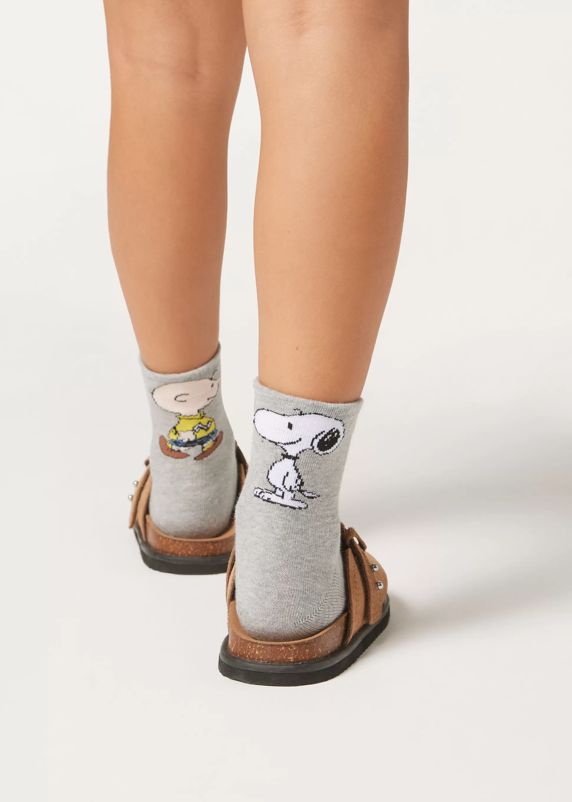 Calcetines Cortos | Calcetines Cortos-Calzedonia Calcetines Algodón Snoopy Grigiosnoopypeanuts