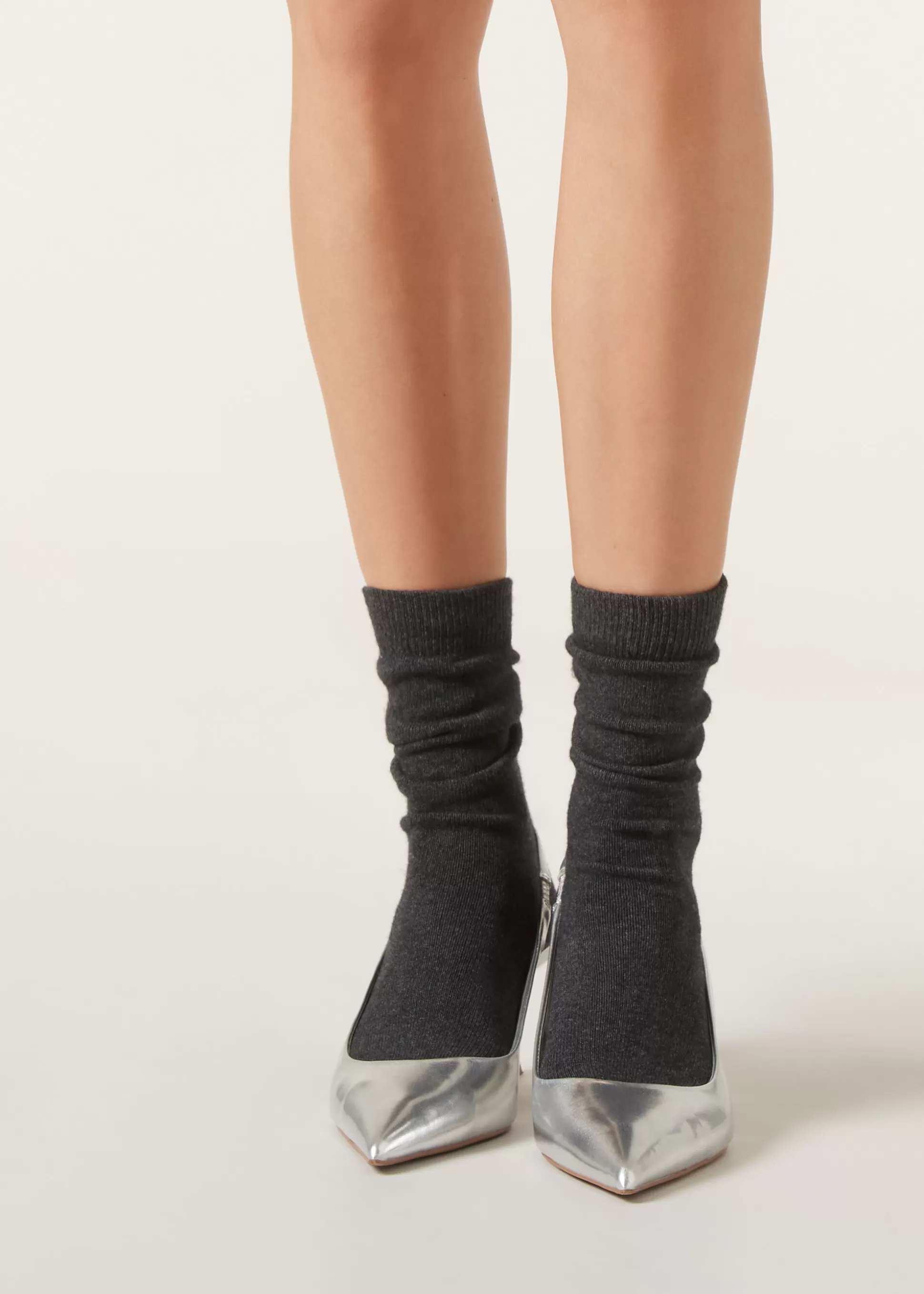 Calcetines Cortos-Calzedonia Calcetines Cashmere Grigioantracitemelangecashmere