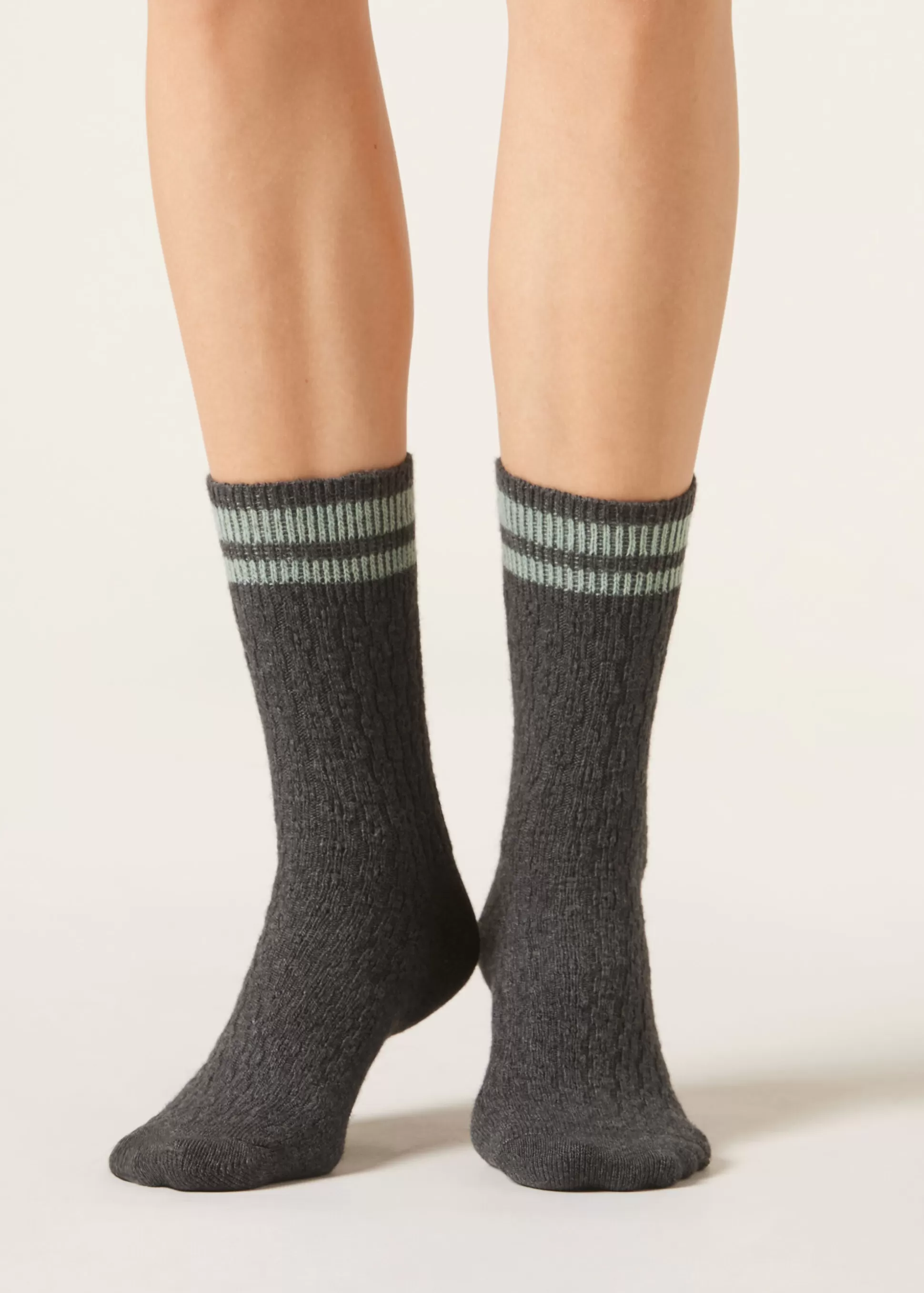 Calcetines Cortos-Calzedonia Calcetines Cashmere Grigioantracitemelangecashmere