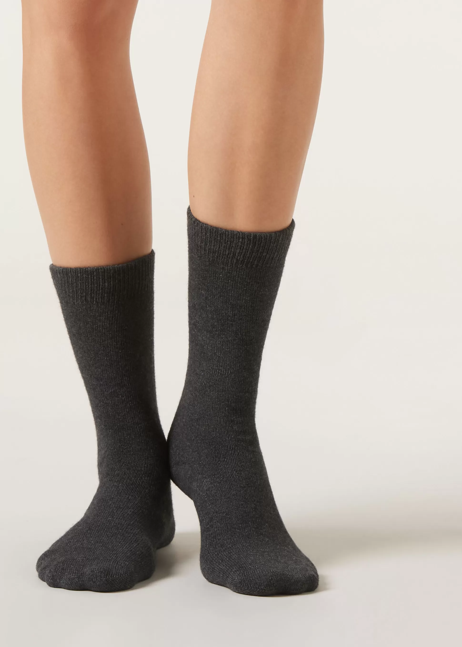 Calcetines Cortos-Calzedonia Calcetines Cashmere Grigioantracitemelangecashmere