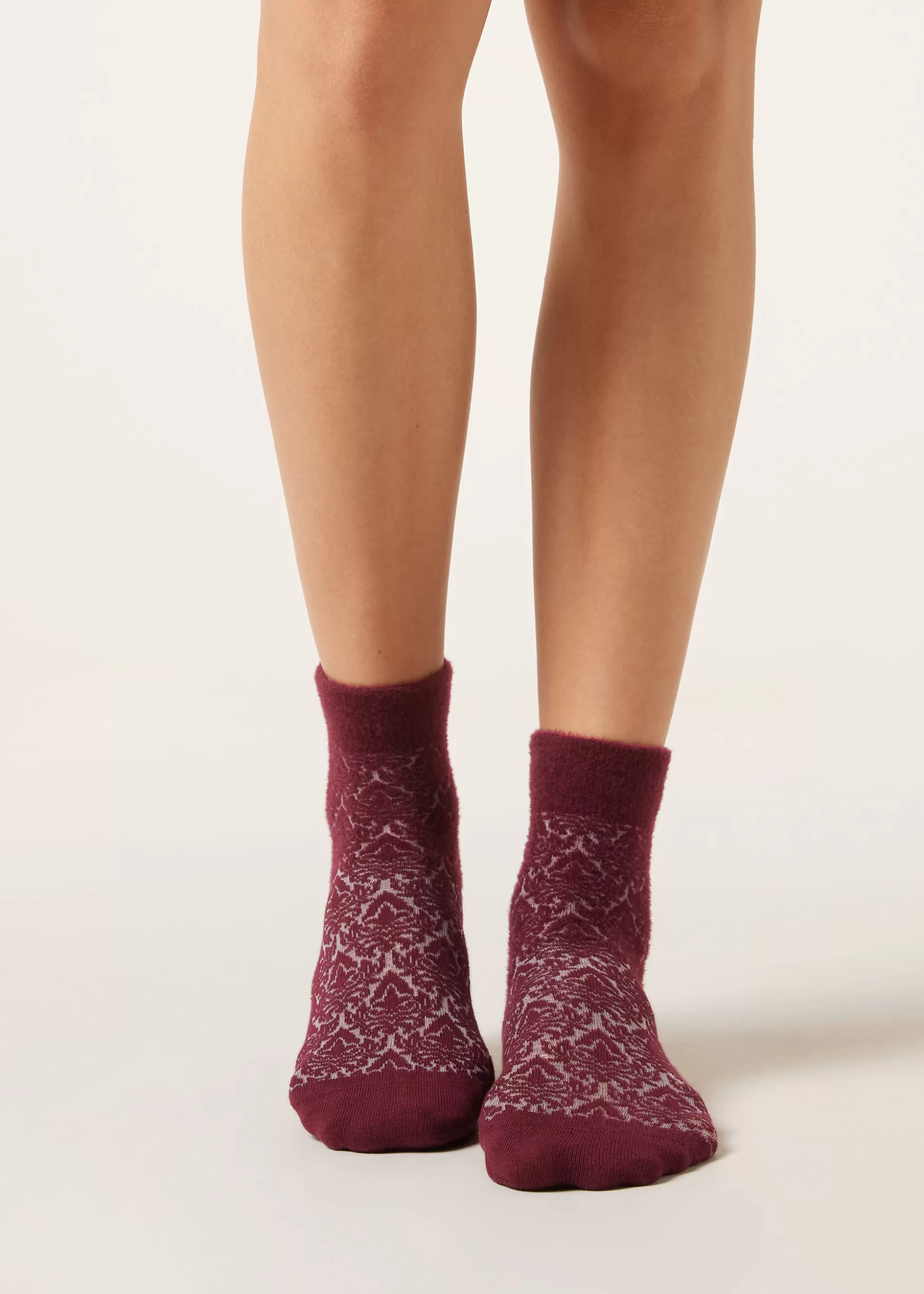 Calcetines Cortos-Calzedonia Calcetines Cashmere Calados Bordeaux