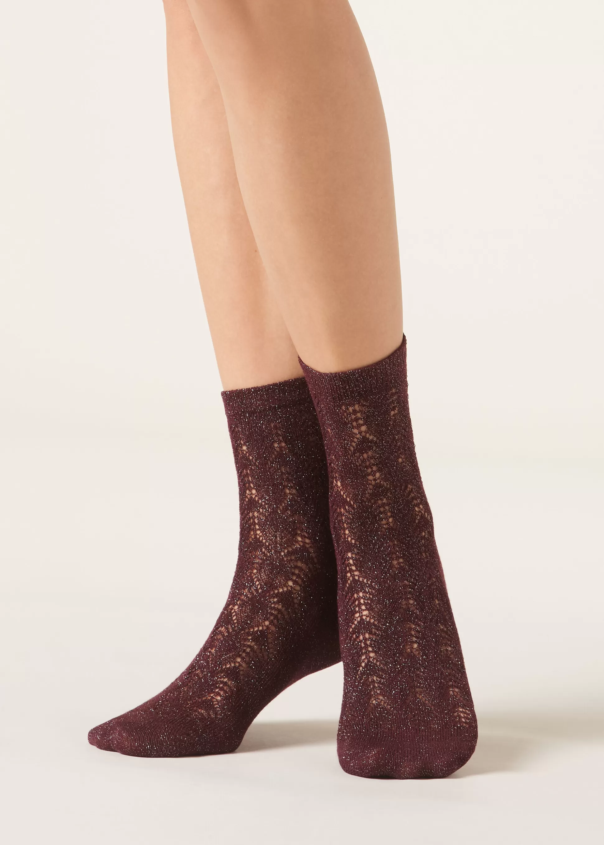 Calcetines Cortos-Calzedonia Calcetines Cashmere Calados Bordeaux