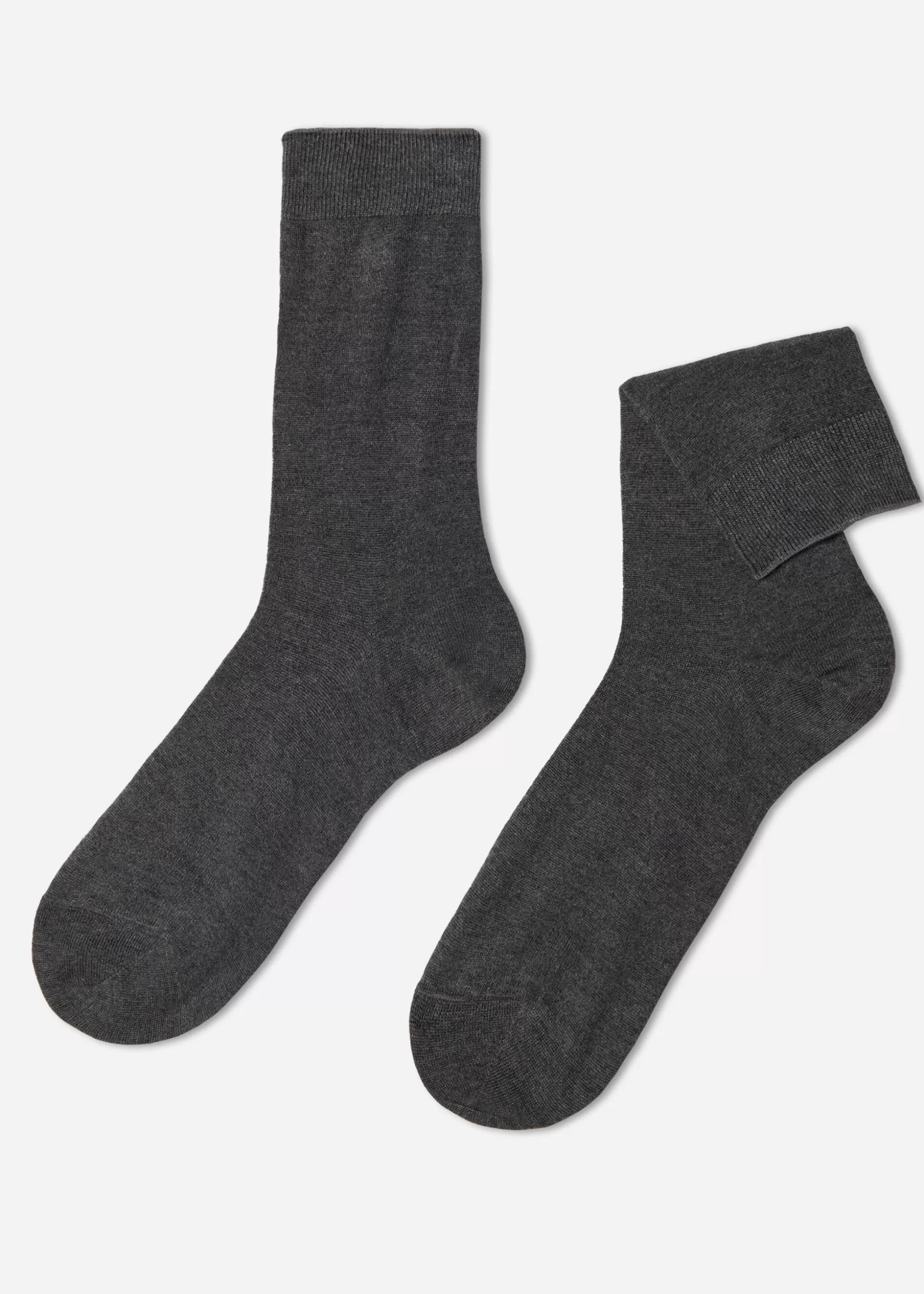 Calcetines Cortos-Calzedonia Calcetines Cashmere de Hombre Grismediojaspeado