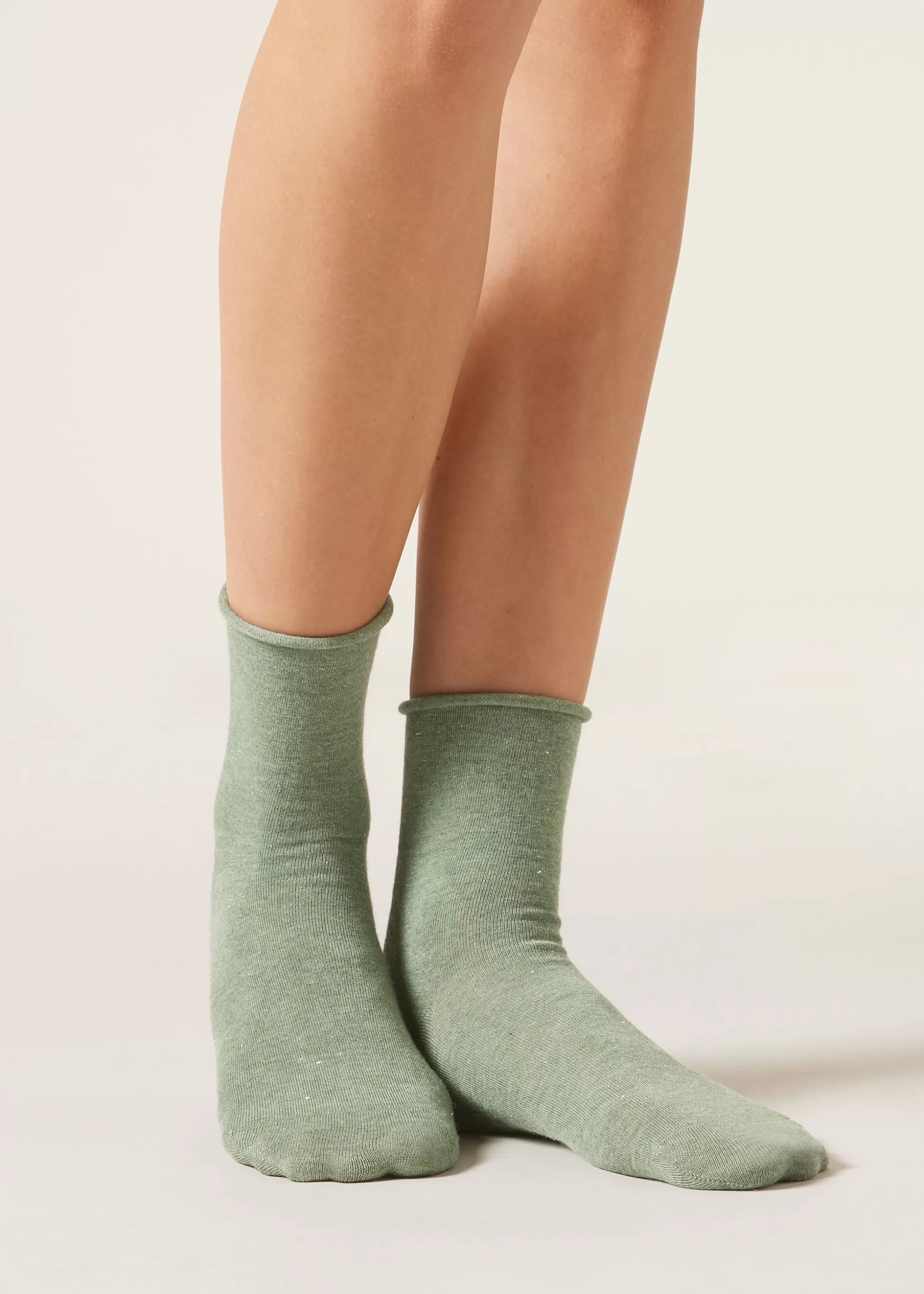 Calcetines Cortos-Calzedonia Calcetines Con Cashmere Con Glitter Verdesalviacashmere