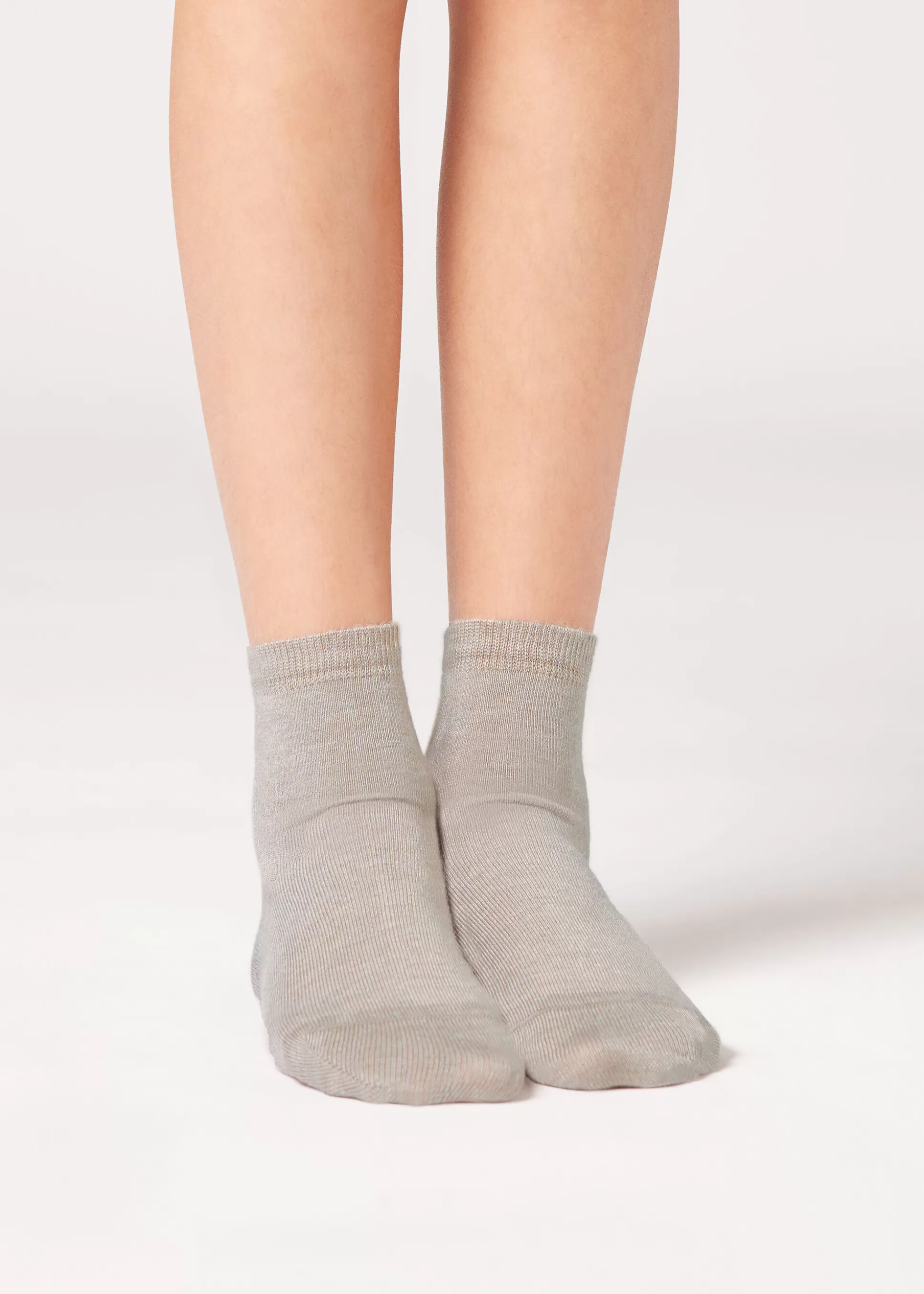 Calcetines Cortos | Calcetines Cortos-Calzedonia Calcetines Con Cashmere De Niño Naturalarenajaspeado