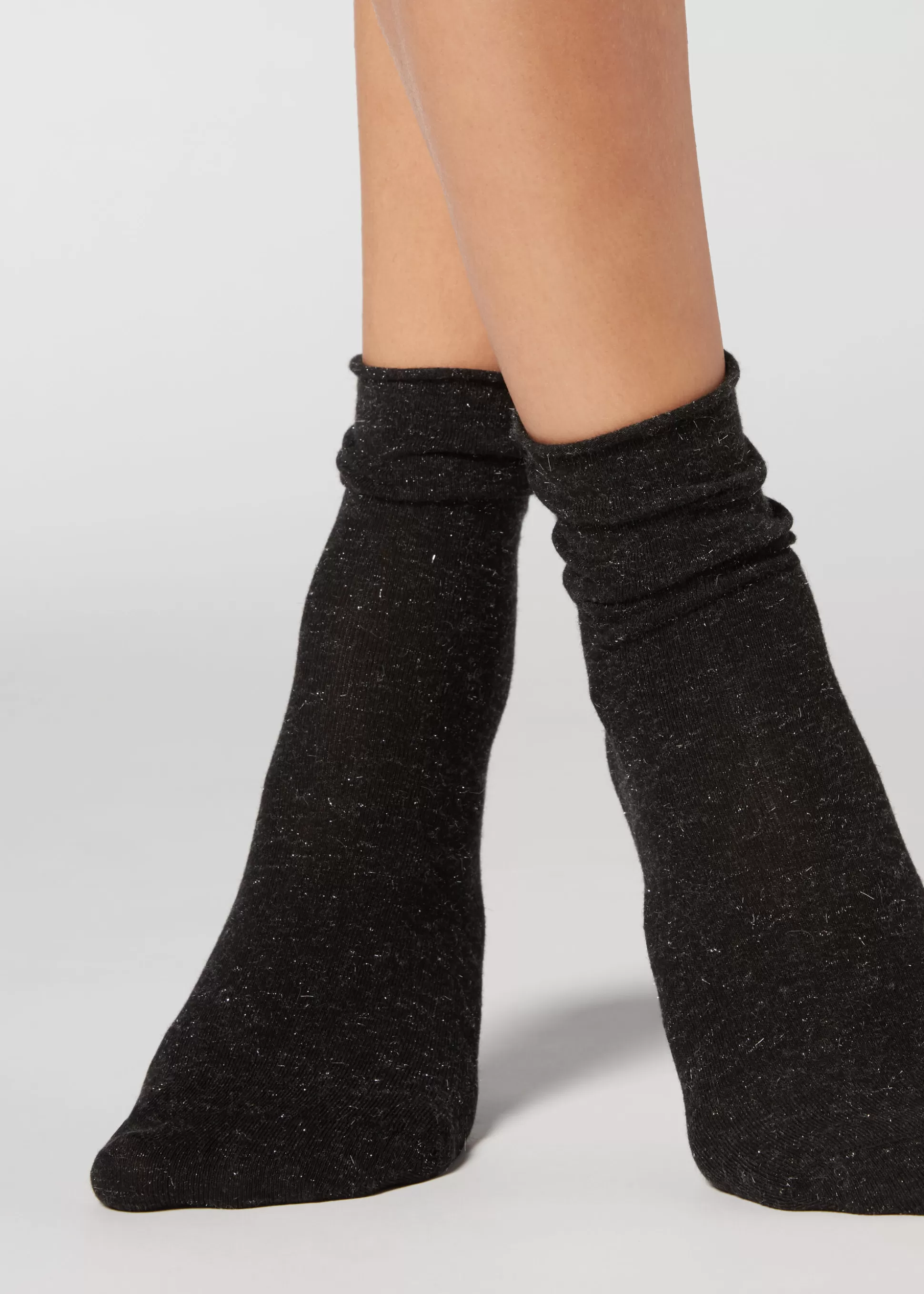 Calcetines Cortos-Calzedonia Calcetines Cortos con Cashmere Negroconglitterdecashmere