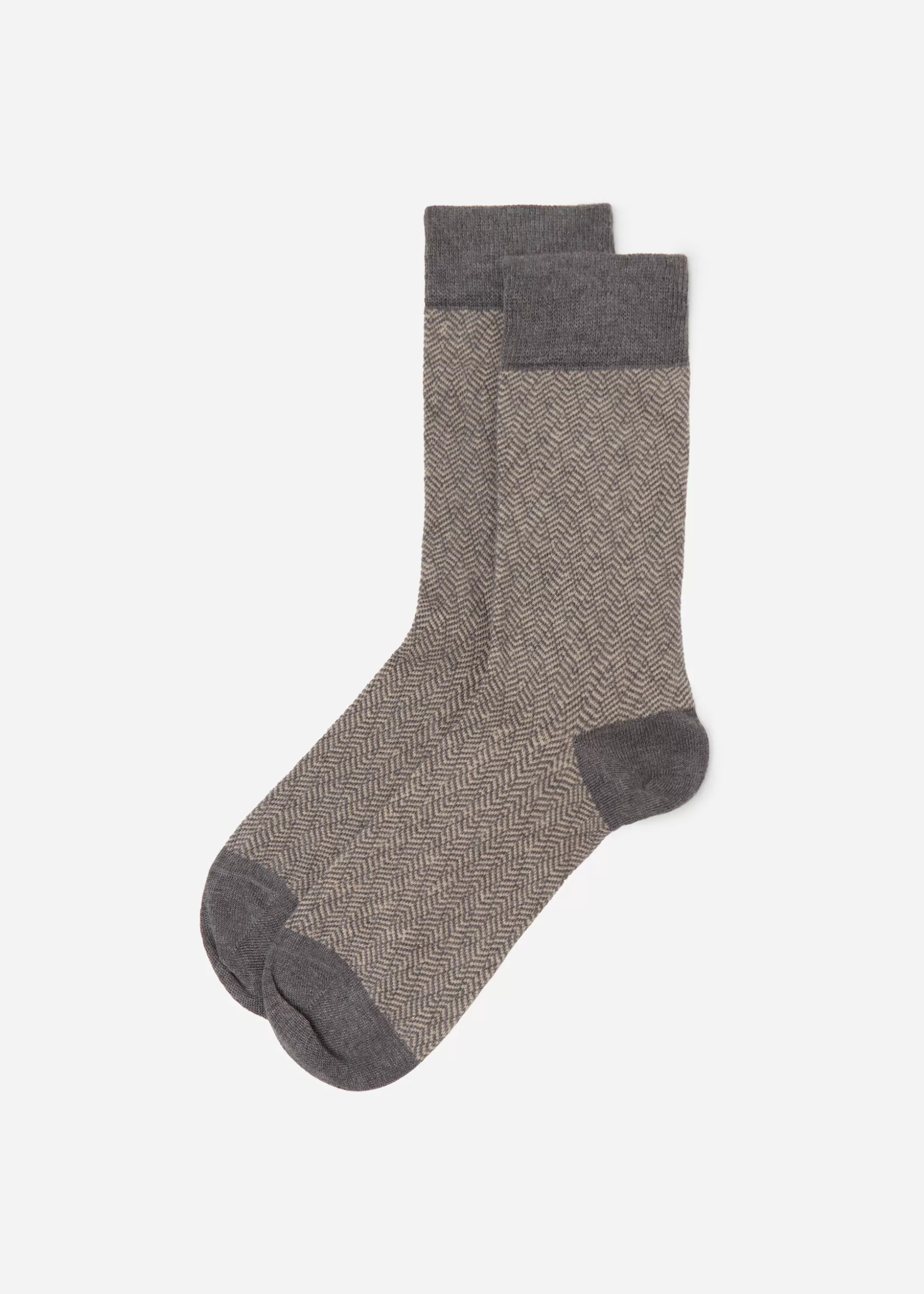 Calcetines Cortos-Calzedonia Calcetines Cortos Espiguilla Hombre Grigiomelangechevroncashmere