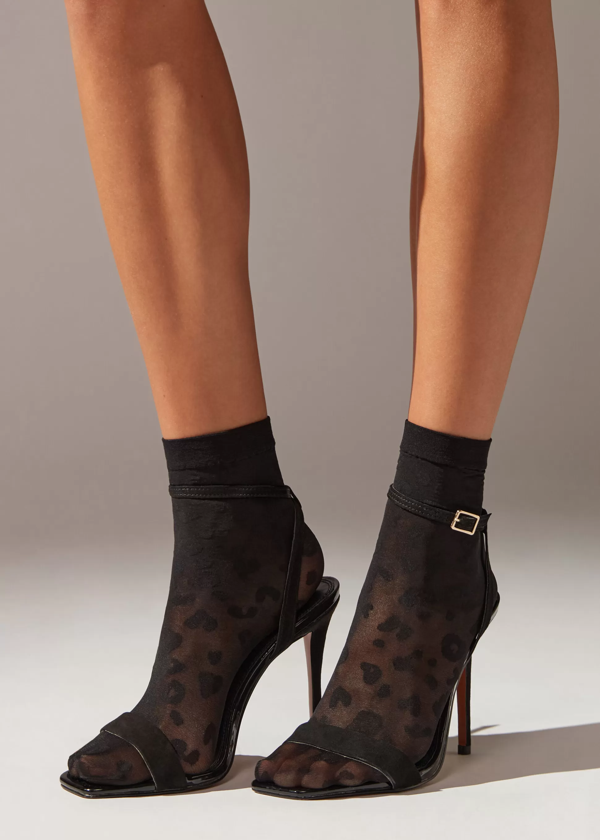 Calcetines Cortos-Calzedonia Calcetines Cortos  Lycra Animal Print Animaliernegro