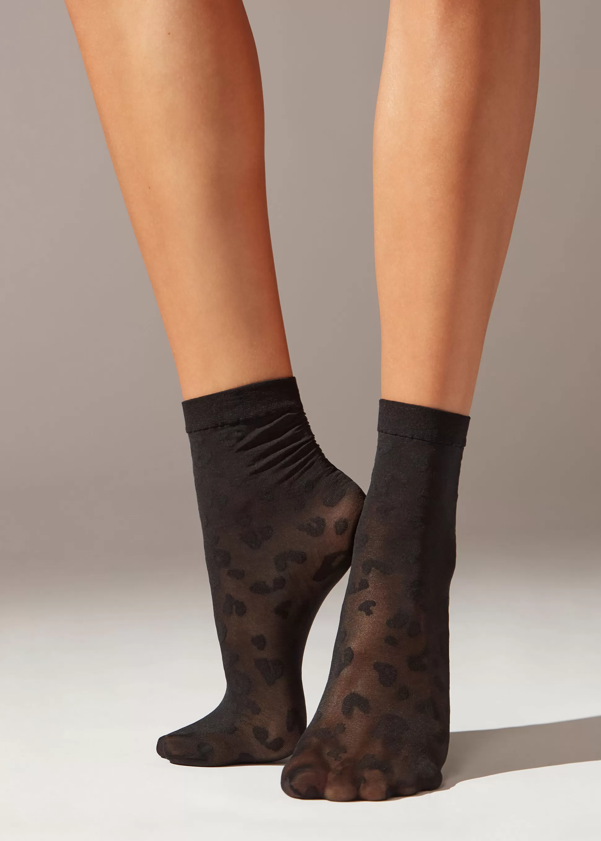 Calcetines Cortos-Calzedonia Calcetines Cortos  Lycra Animal Print Animaliernegro