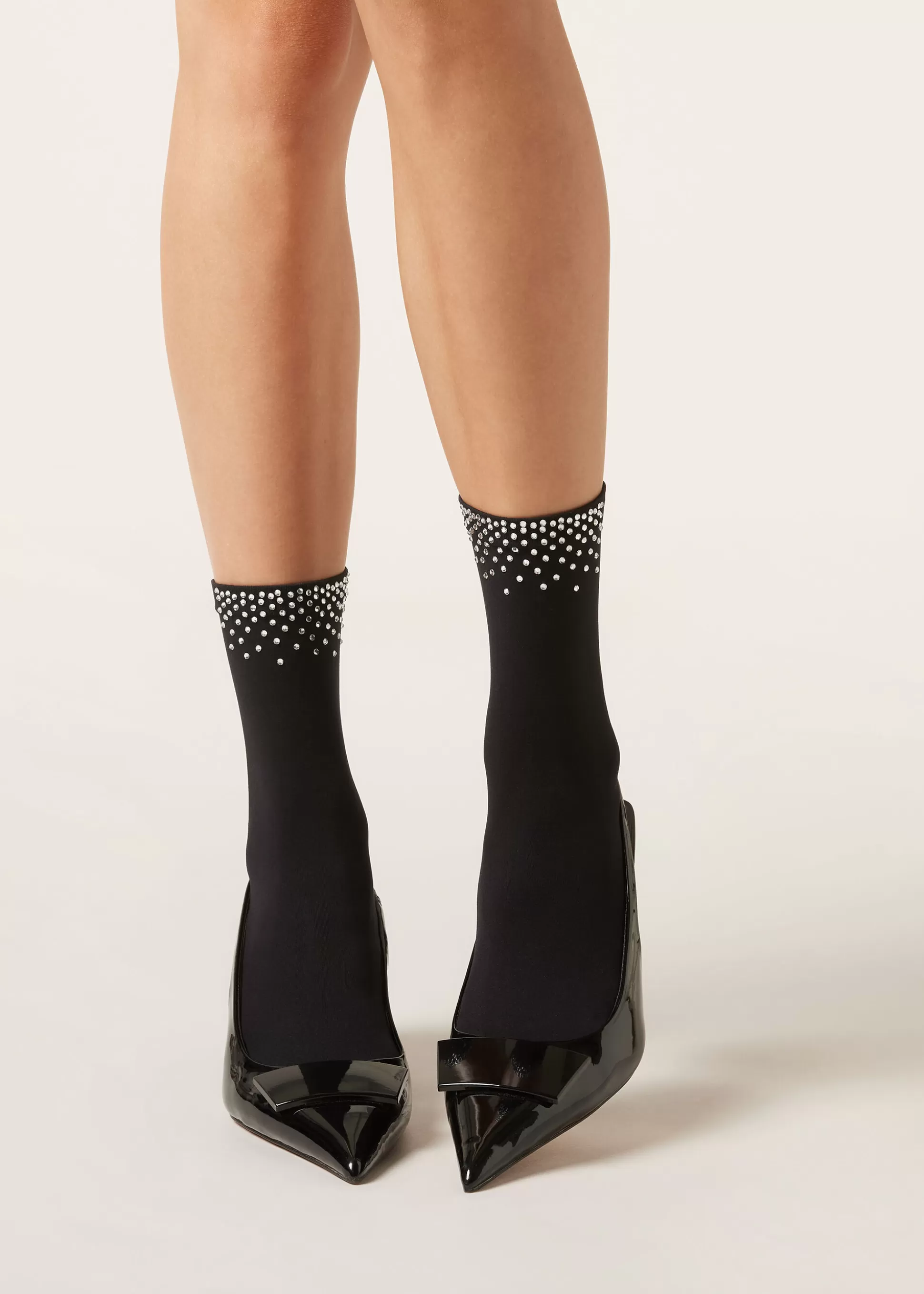 Calcetines Cortos-Calzedonia Calcetines Cortos Lycra Con Apliques Nerostrass