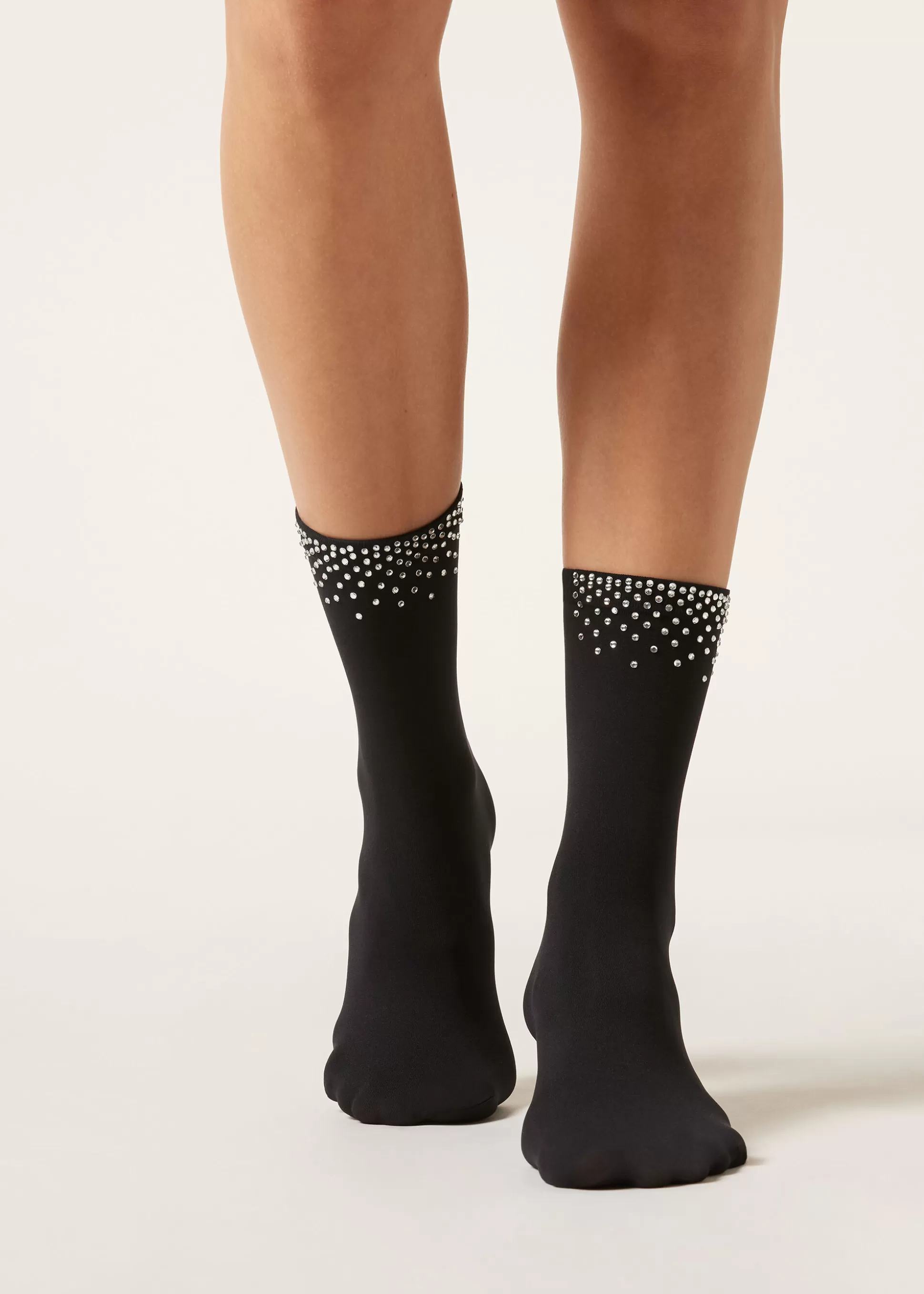 Calcetines Cortos-Calzedonia Calcetines Cortos Lycra Con Apliques Nerostrass