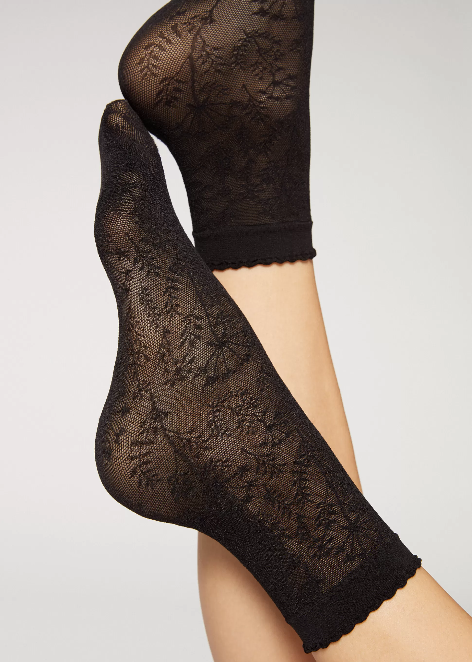 Calcetines Cortos-Calzedonia Calcetines Cortos Lycra Flores Fiorinero