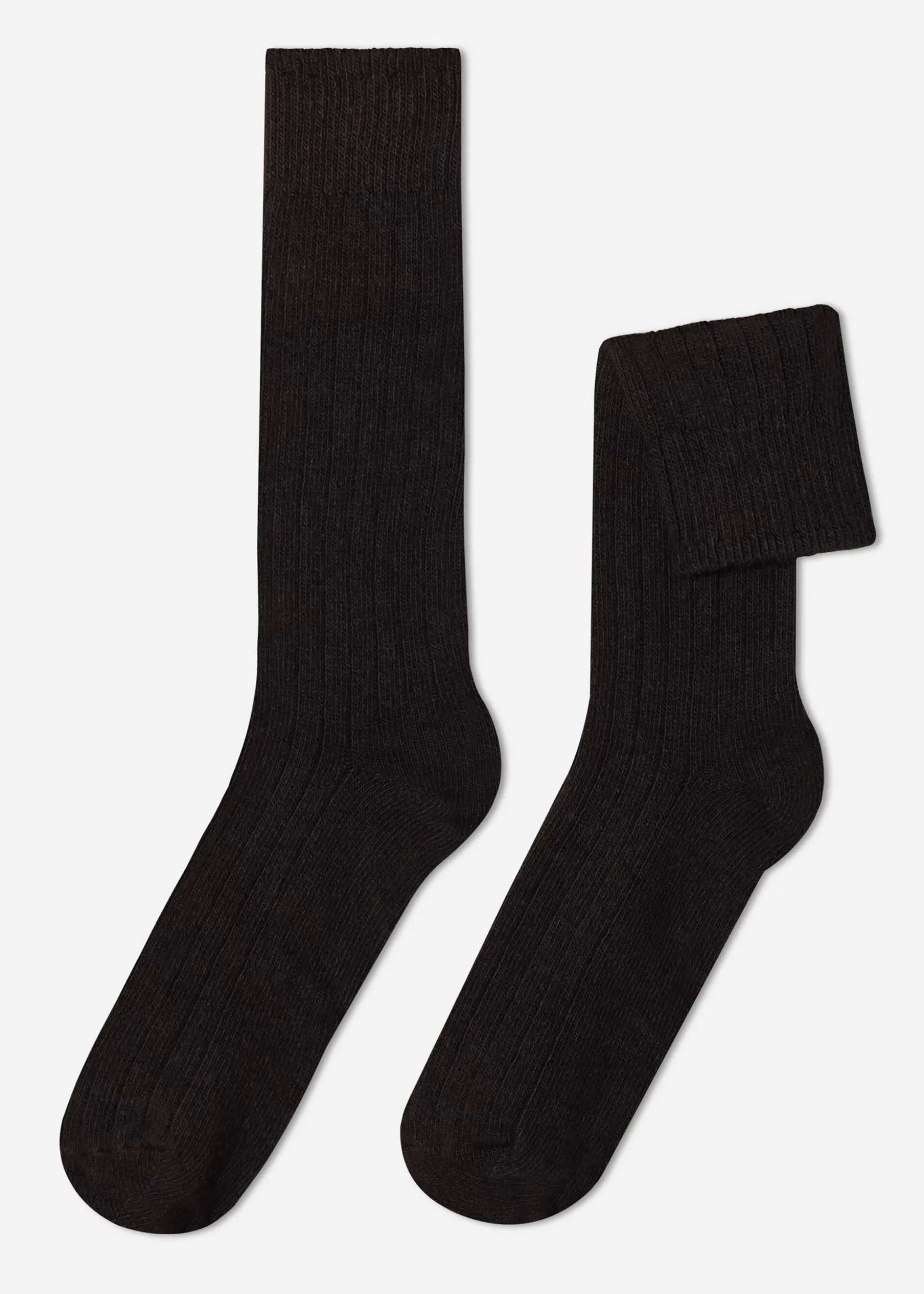 Calcetines Cortos-Calzedonia Calcetines de Canalé de Hombre con Lana y Cashmere Marrone