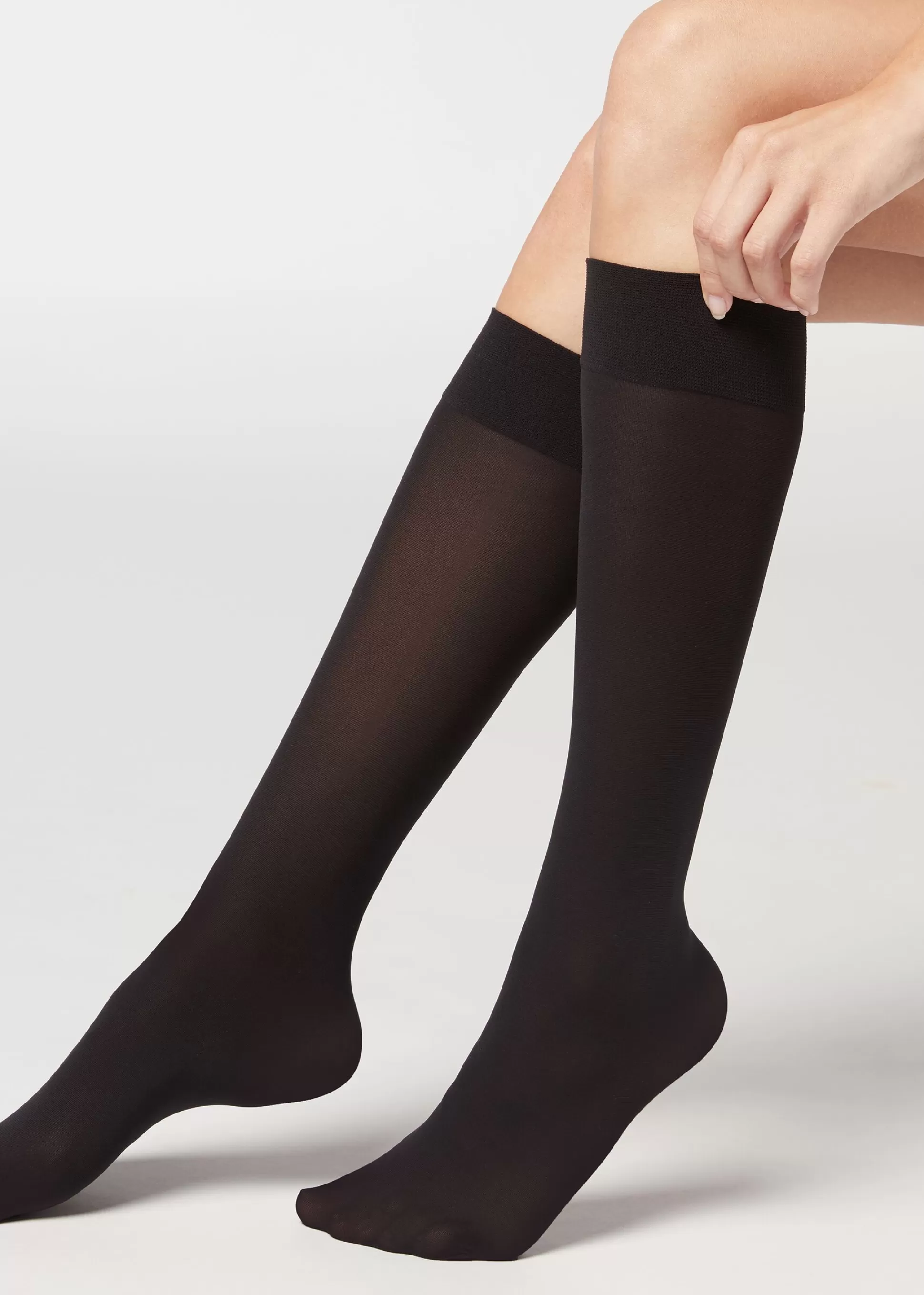 Medias Hasta La Rodilla | Calcetines Largos-Calzedonia Calcetines Ejecutivos Largos en Microfibra 30 Deniers