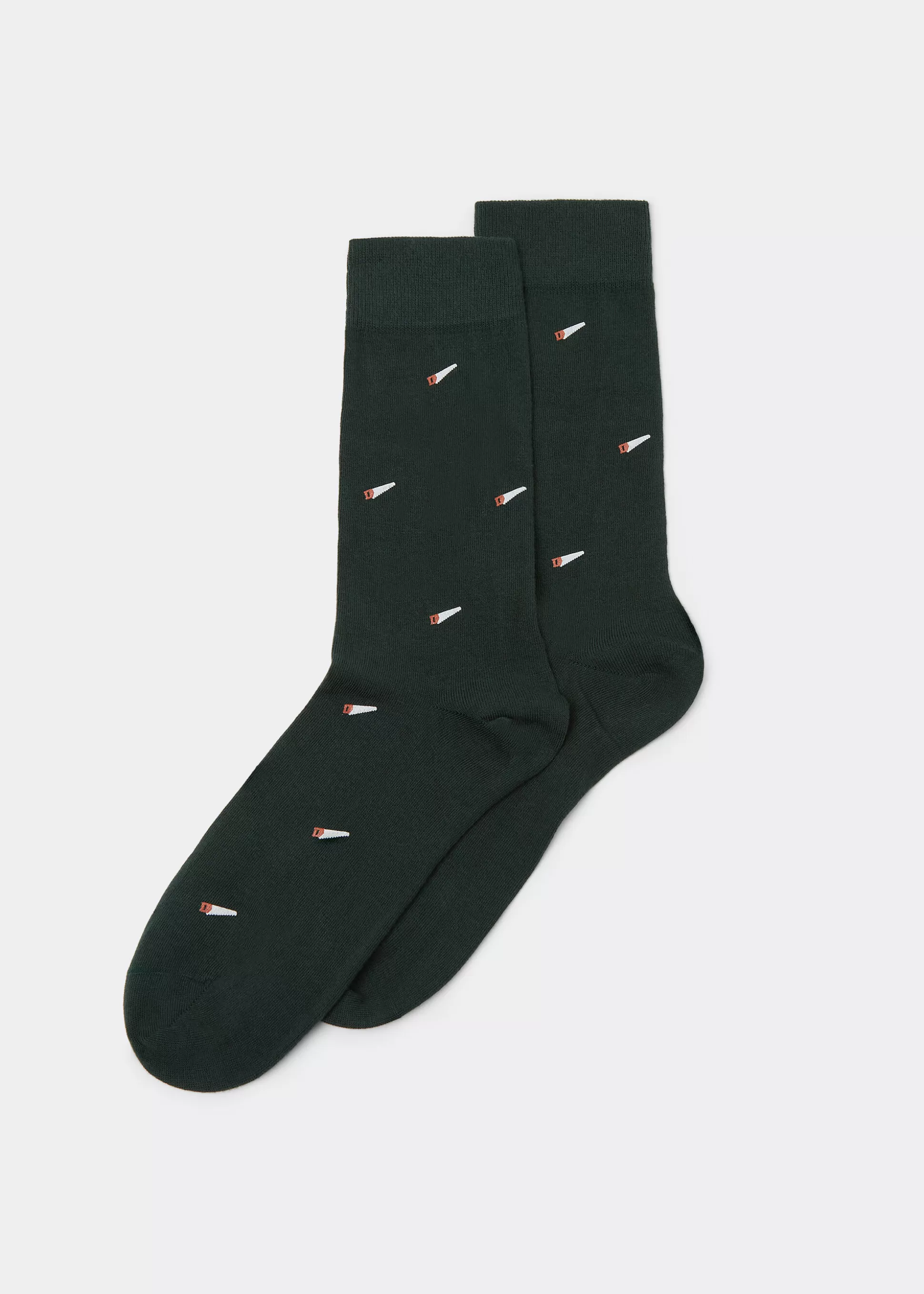 Calcetines Cortos-Calzedonia Calcetines Estampado Integral Hombre Verdescurostampasega