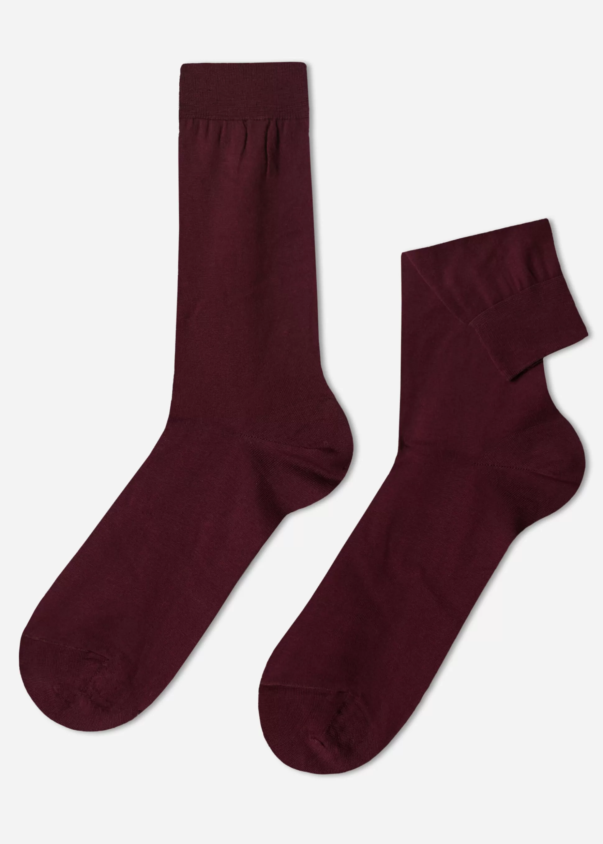 Calcetines Cortos-Calzedonia Calcetines Hombre con Hilo de Escócia Bordeaux