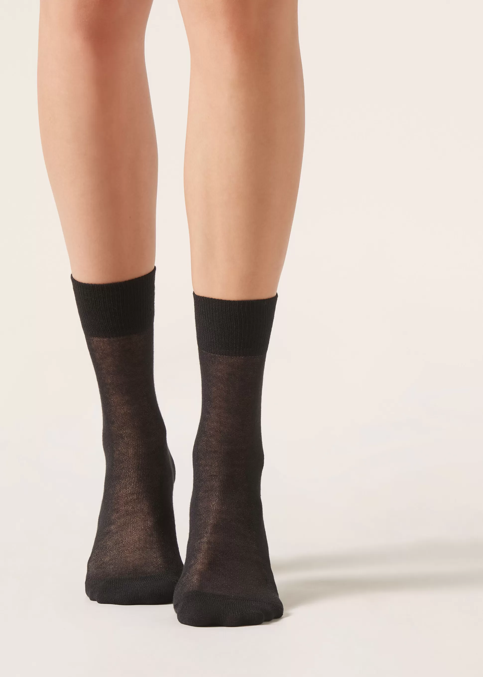 Calcetines Cortos-Calzedonia Calcetines Lana Con Puño Negroconlana