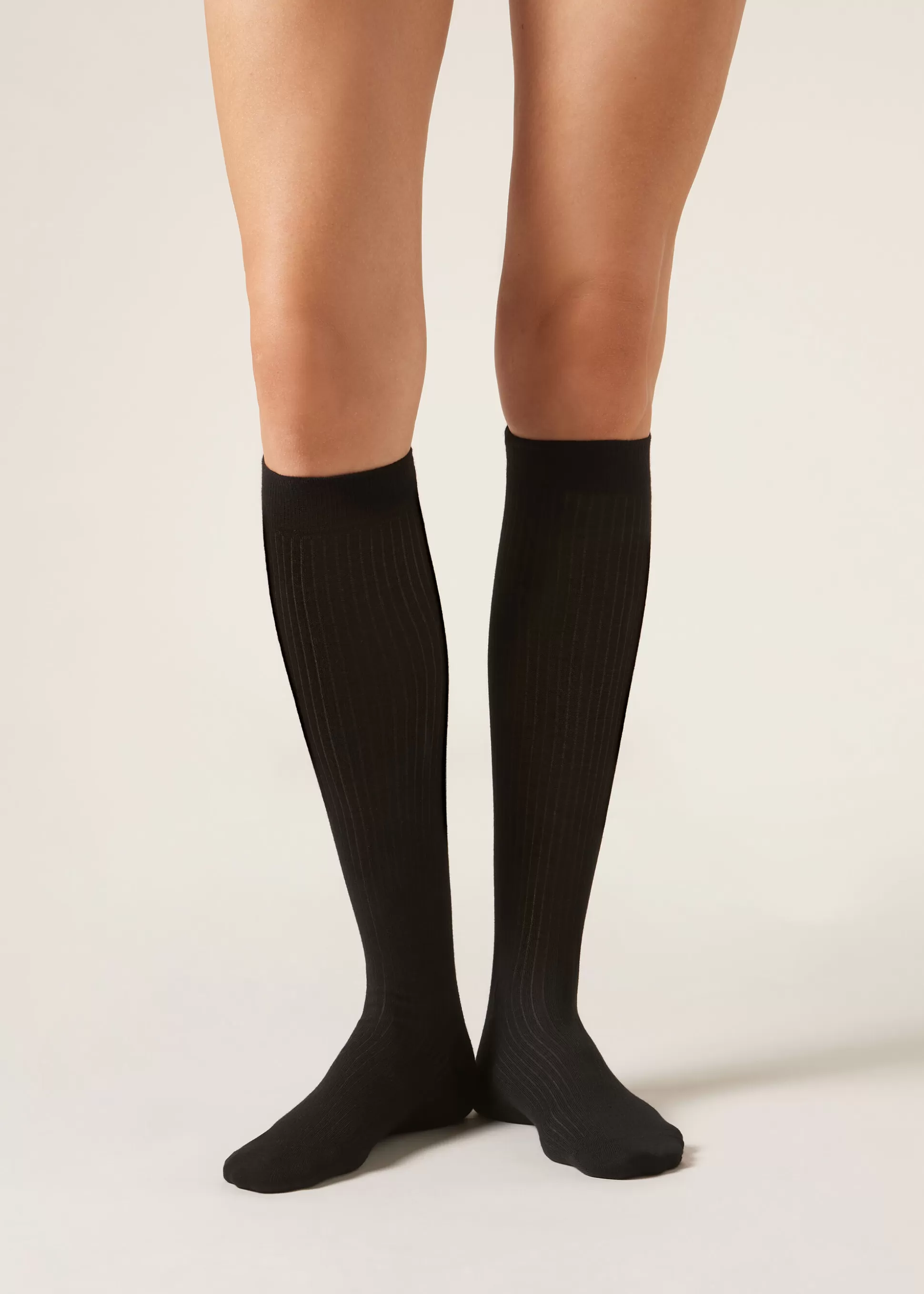 Calcetines Largos-Calzedonia Calcetines Largos Algodón Negro