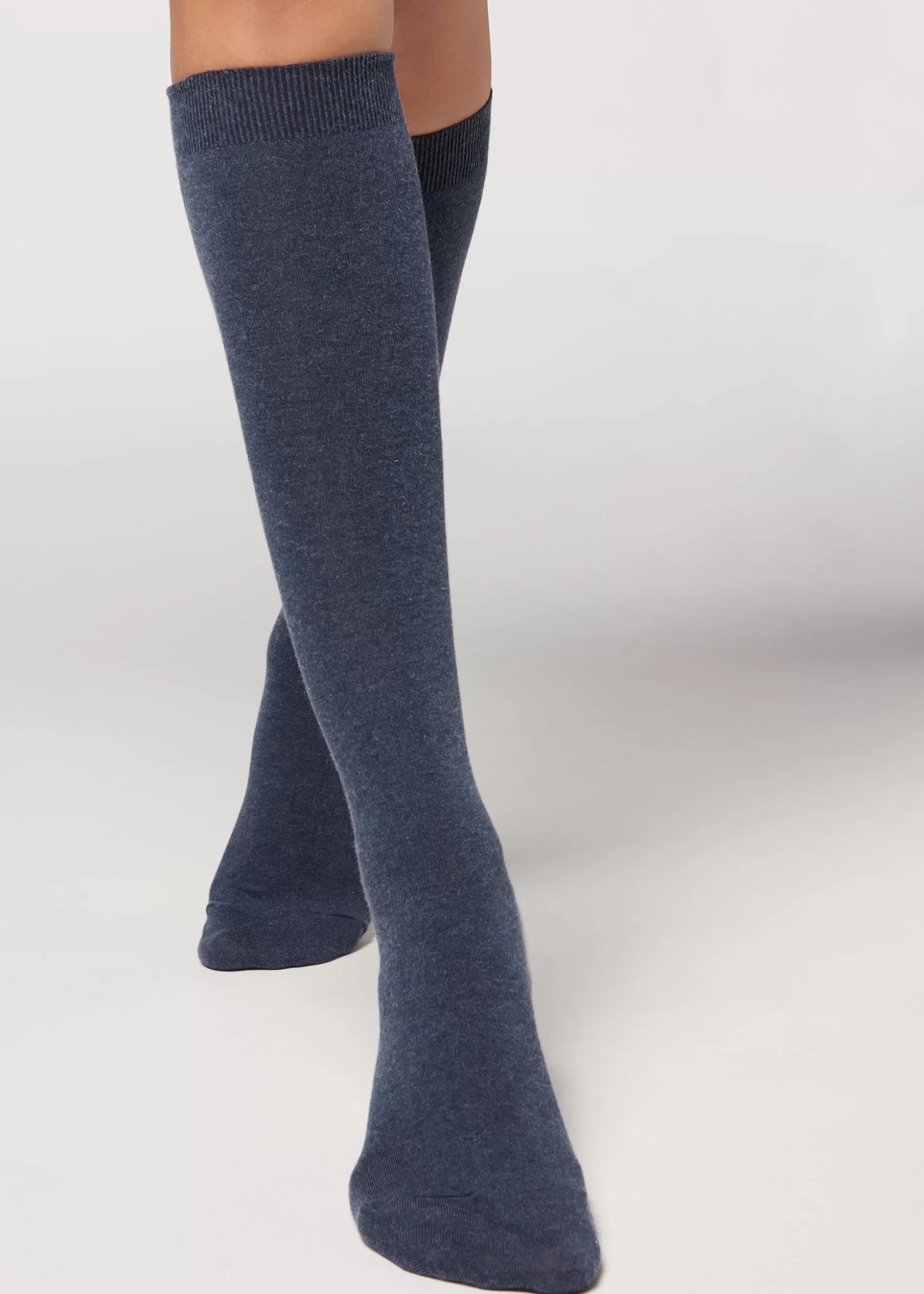 Calcetines Largos-Calzedonia Calcetines Largos Con Cashmere Azulvaquerooscuro