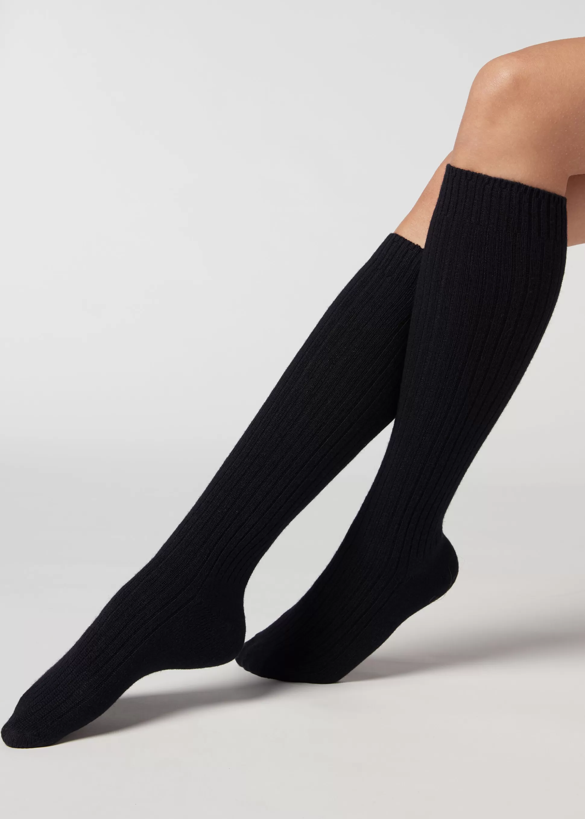 Calcetines Largos-Calzedonia Calcetines Largos De Canalé Con Lana y Cashmere