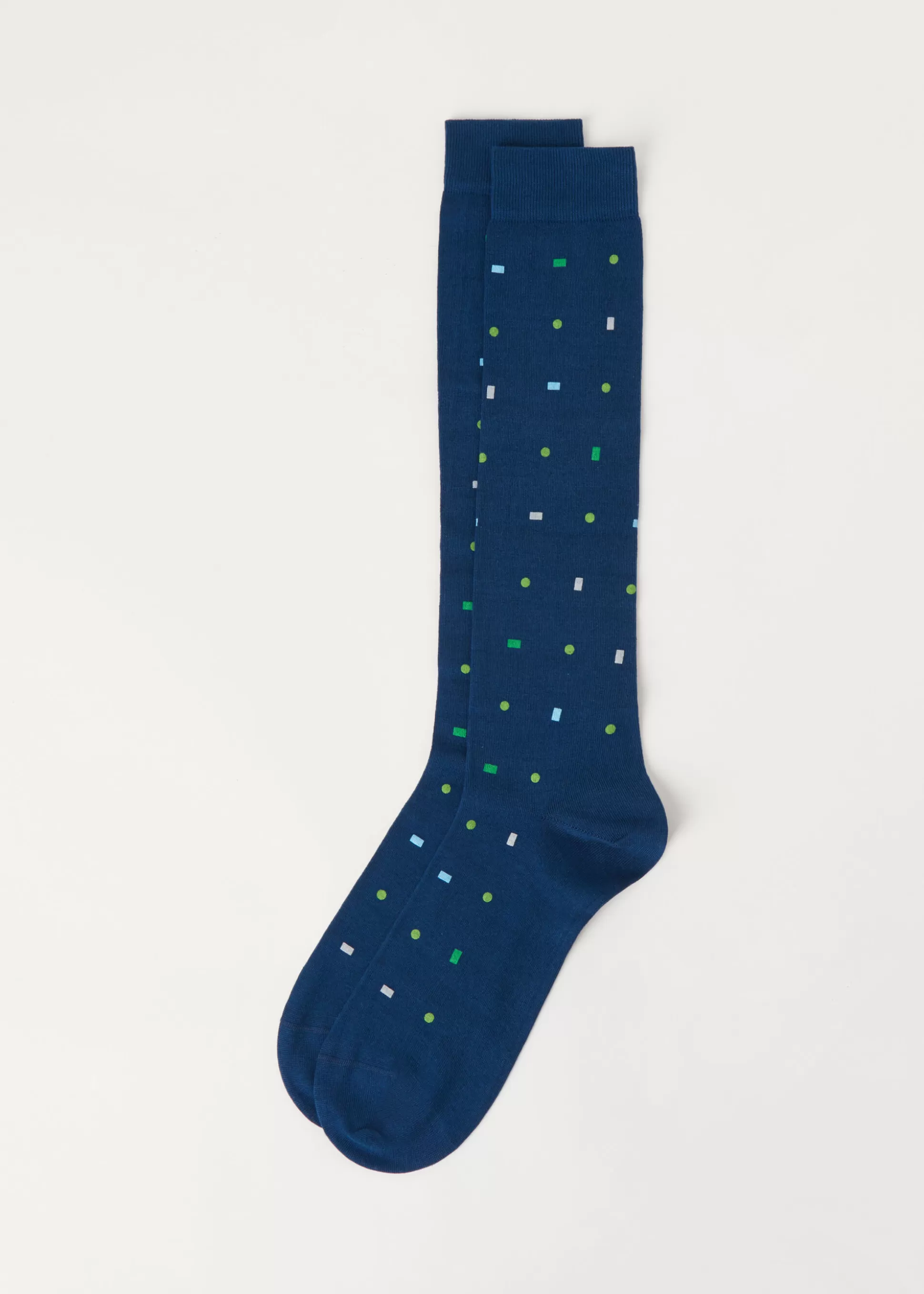 Calcetines Largos-Calzedonia Calcetines Largos Estampado Integral de Hombre Azuladoconestampadogeométrico