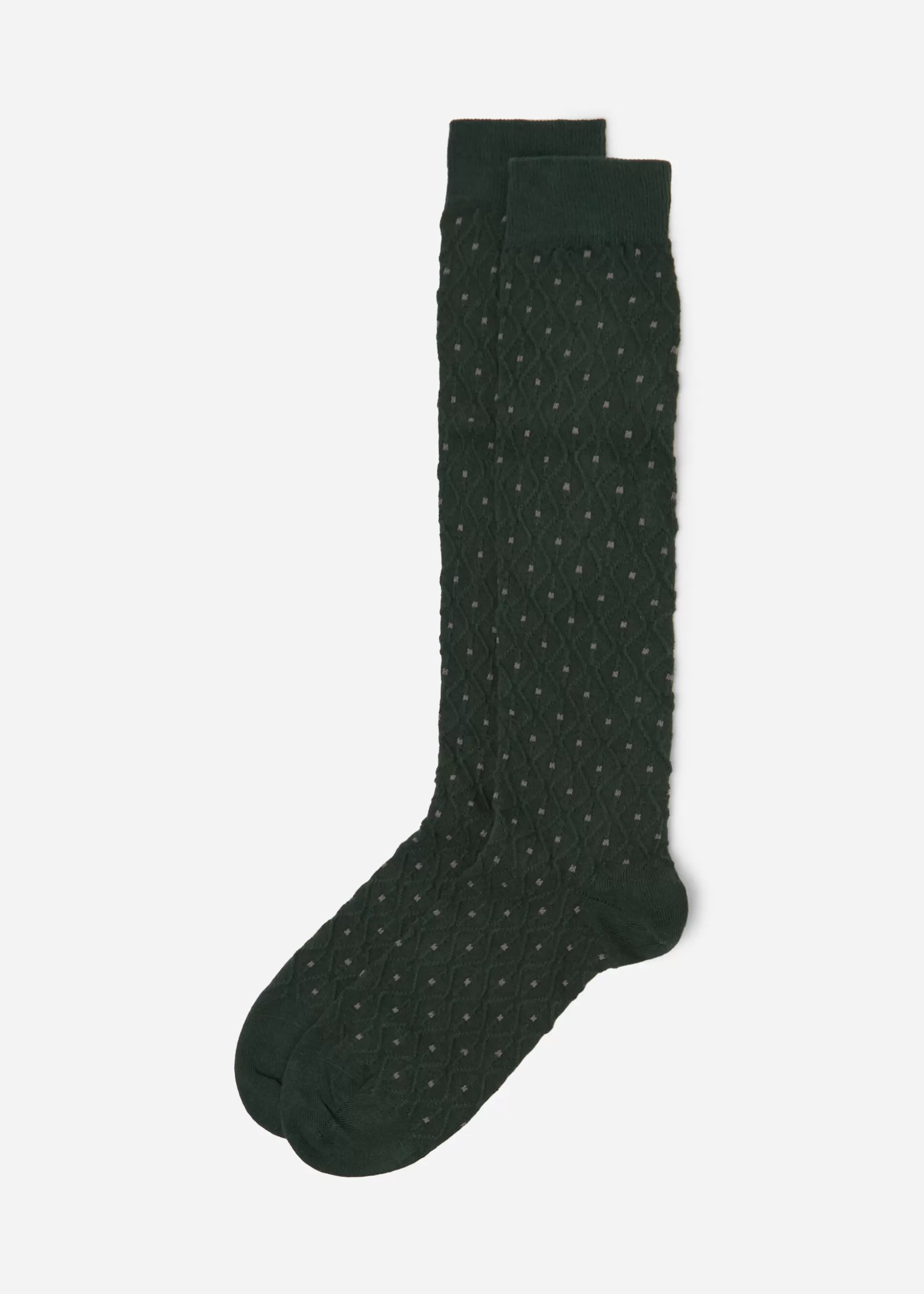 Calcetines Largos-Calzedonia Calcetines Largos Rombos Hombre Verdescurolavorazionerombi