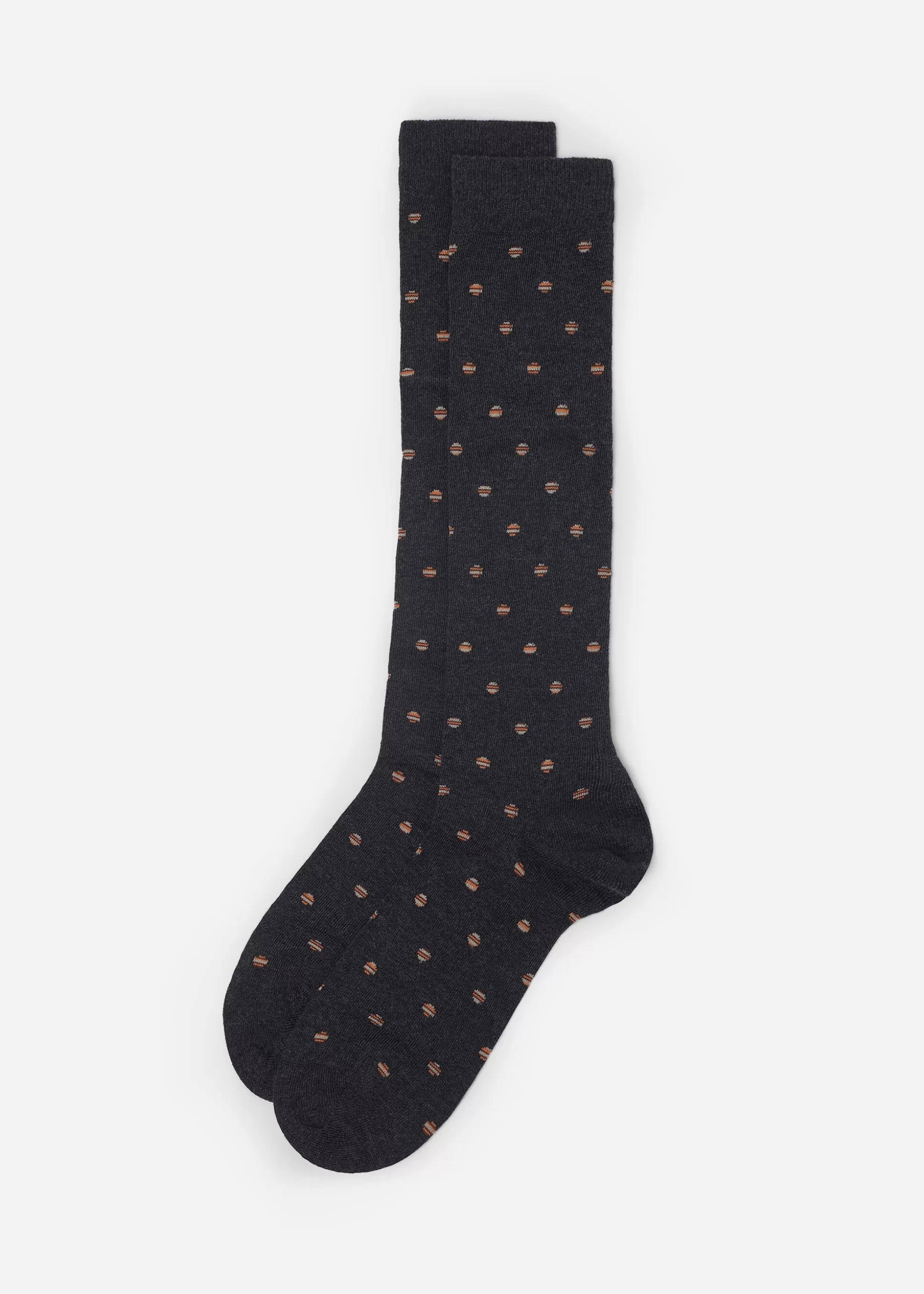 Calcetines Largos-Calzedonia Calcetines Largos Topos Hombre Grisantracitajaspeadotopos