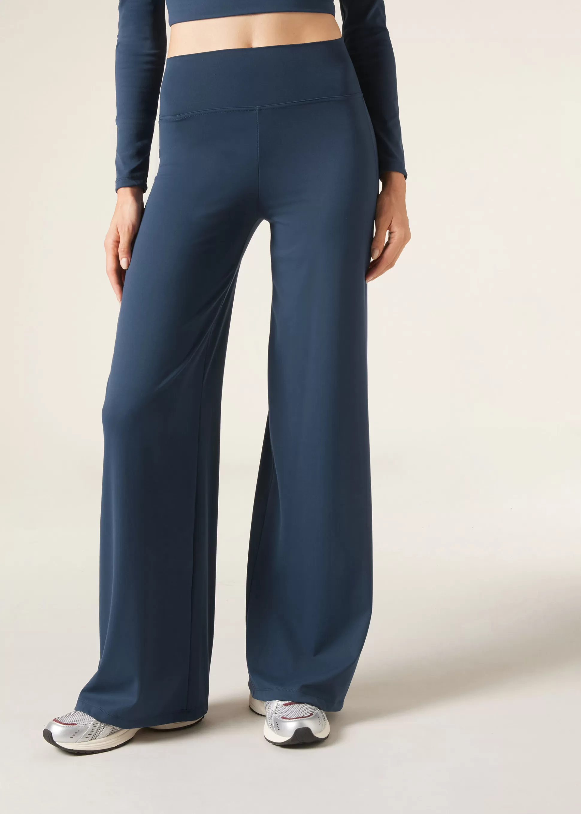 Leggings Leggings | Pantalones-Calzedonia Legging Palazo Tejido Soft Bluscuro