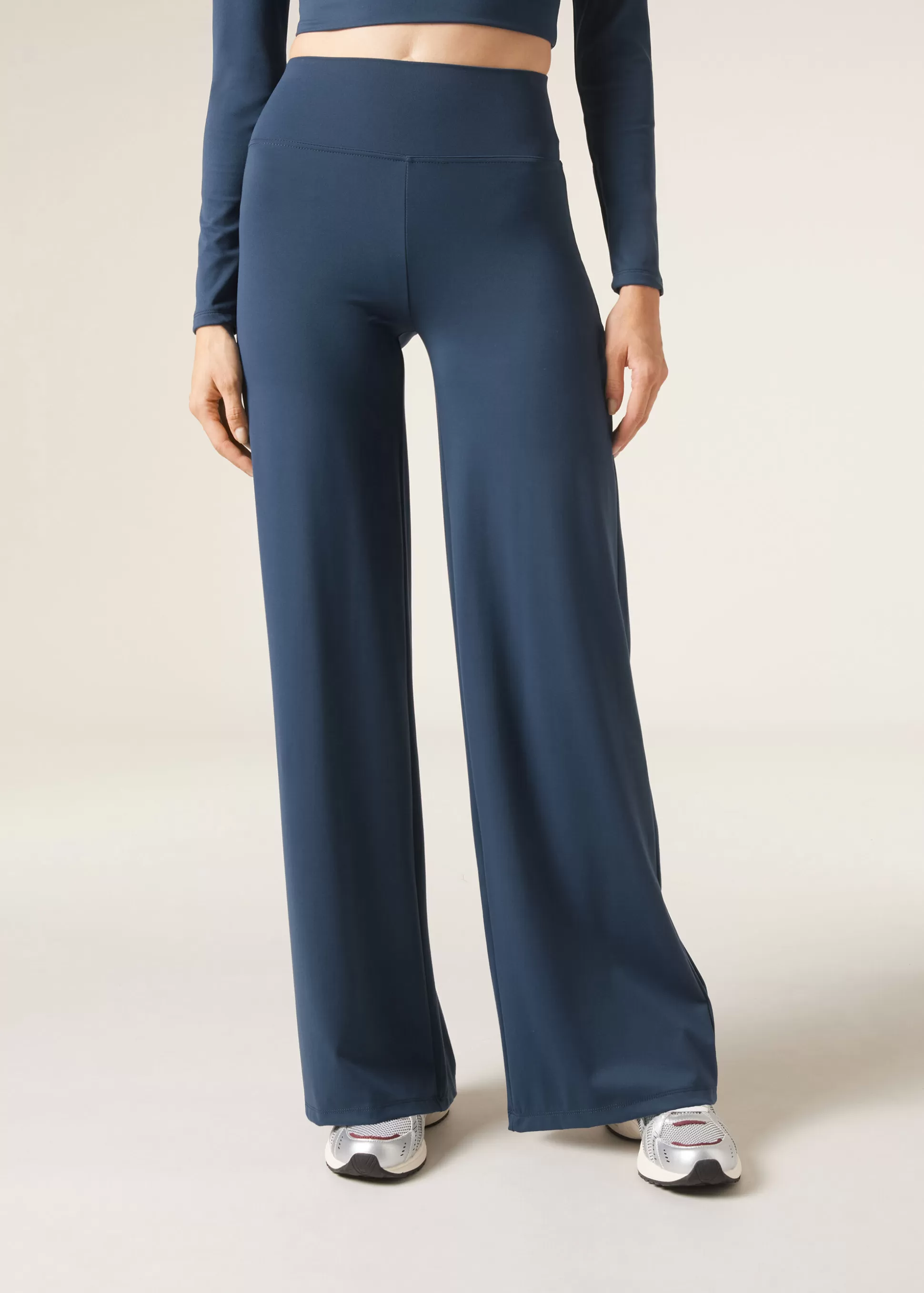 Leggings Leggings | Pantalones-Calzedonia Legging Palazo Tejido Soft Bluscuro