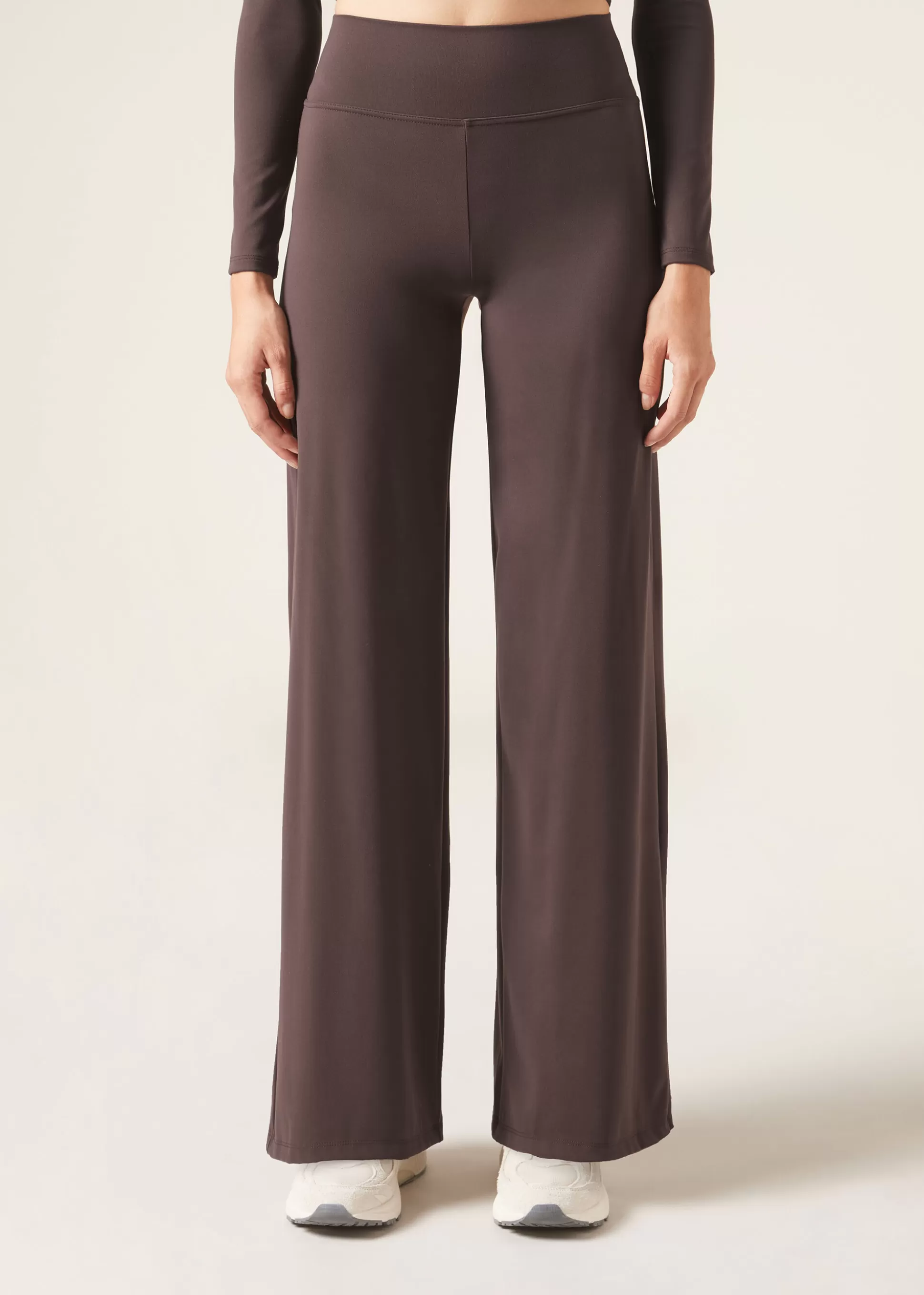 Leggings Leggings | Pantalones-Calzedonia Legging Palazo Tejido Soft Marrónoscuro