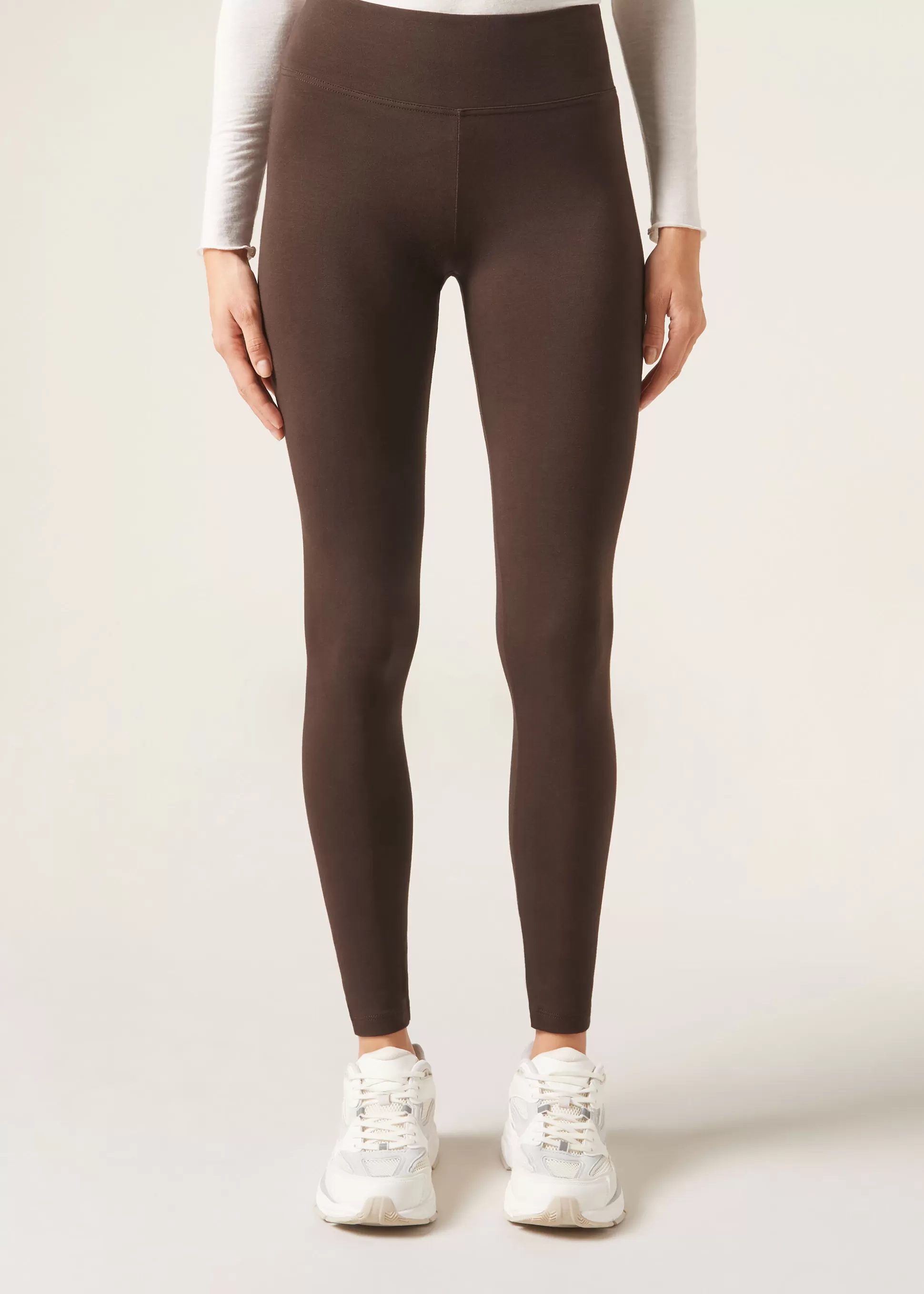 Leggings-Calzedonia Leggings de Algodón Marrónoscuro