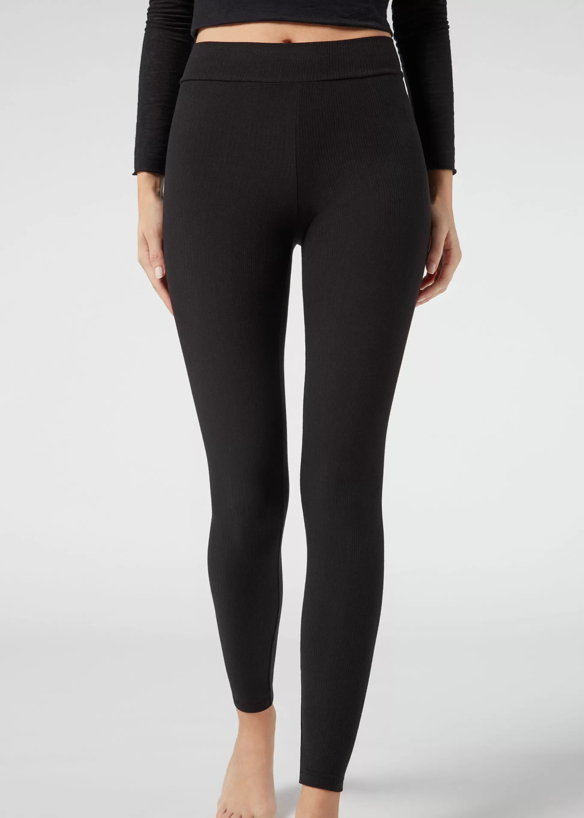 Leggings-Calzedonia Leggings De Canalé Con Cashmere