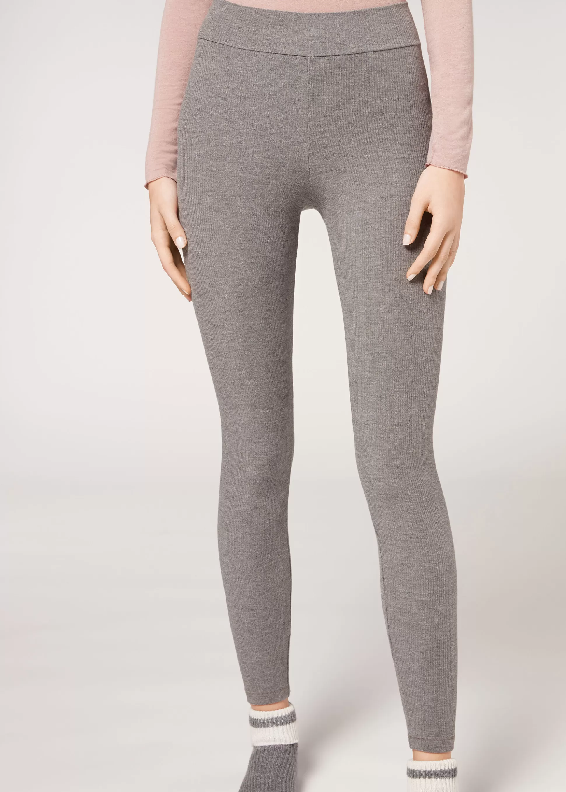 Leggings-Calzedonia Leggings De Canalé Con Cashmere