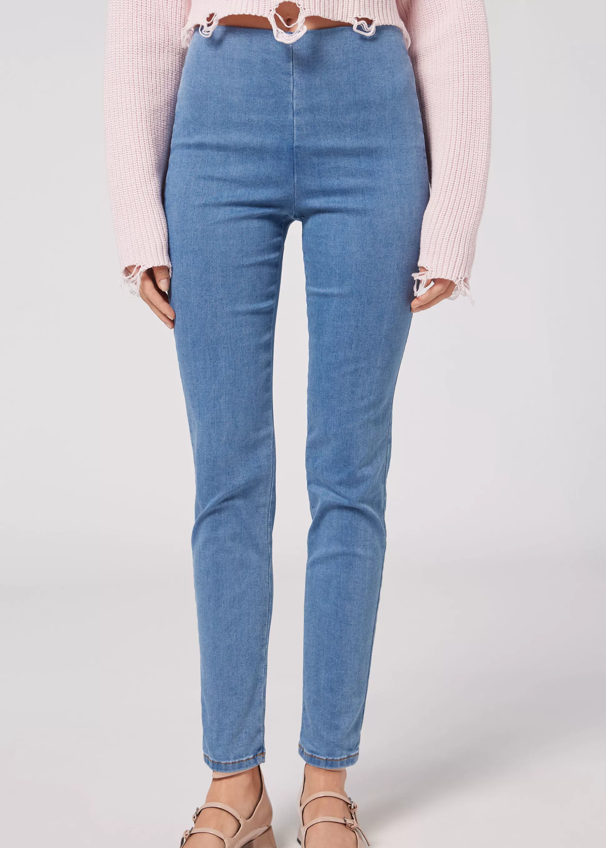 Vaqueros | Leggings-Calzedonia Leggings de Denim Skinny de Cintura Alta Azulvaqueroclaro