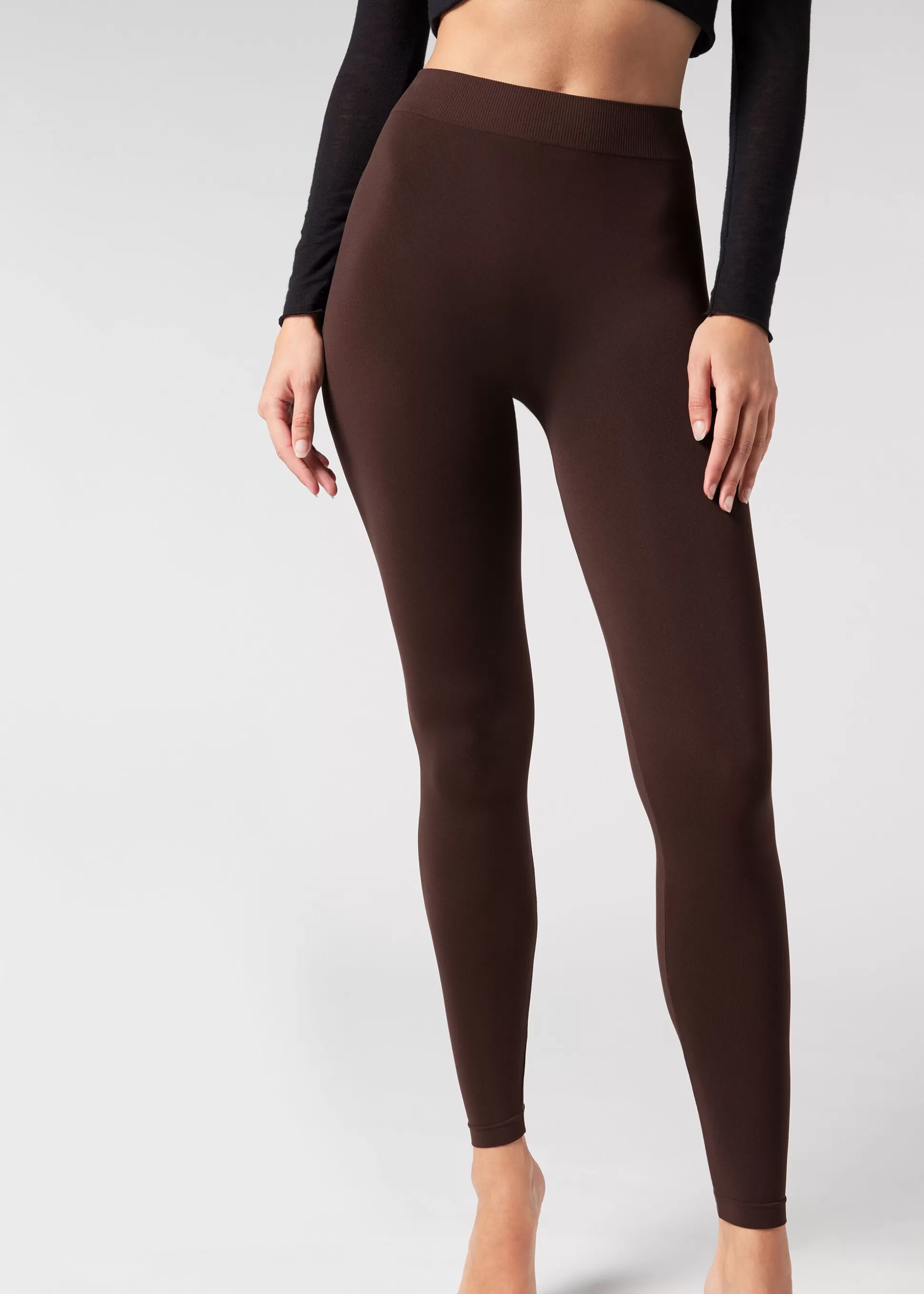 Leggings Leggings | Leggings-Calzedonia Leggings De Microfibra Ultratupidos Marrónoscuro