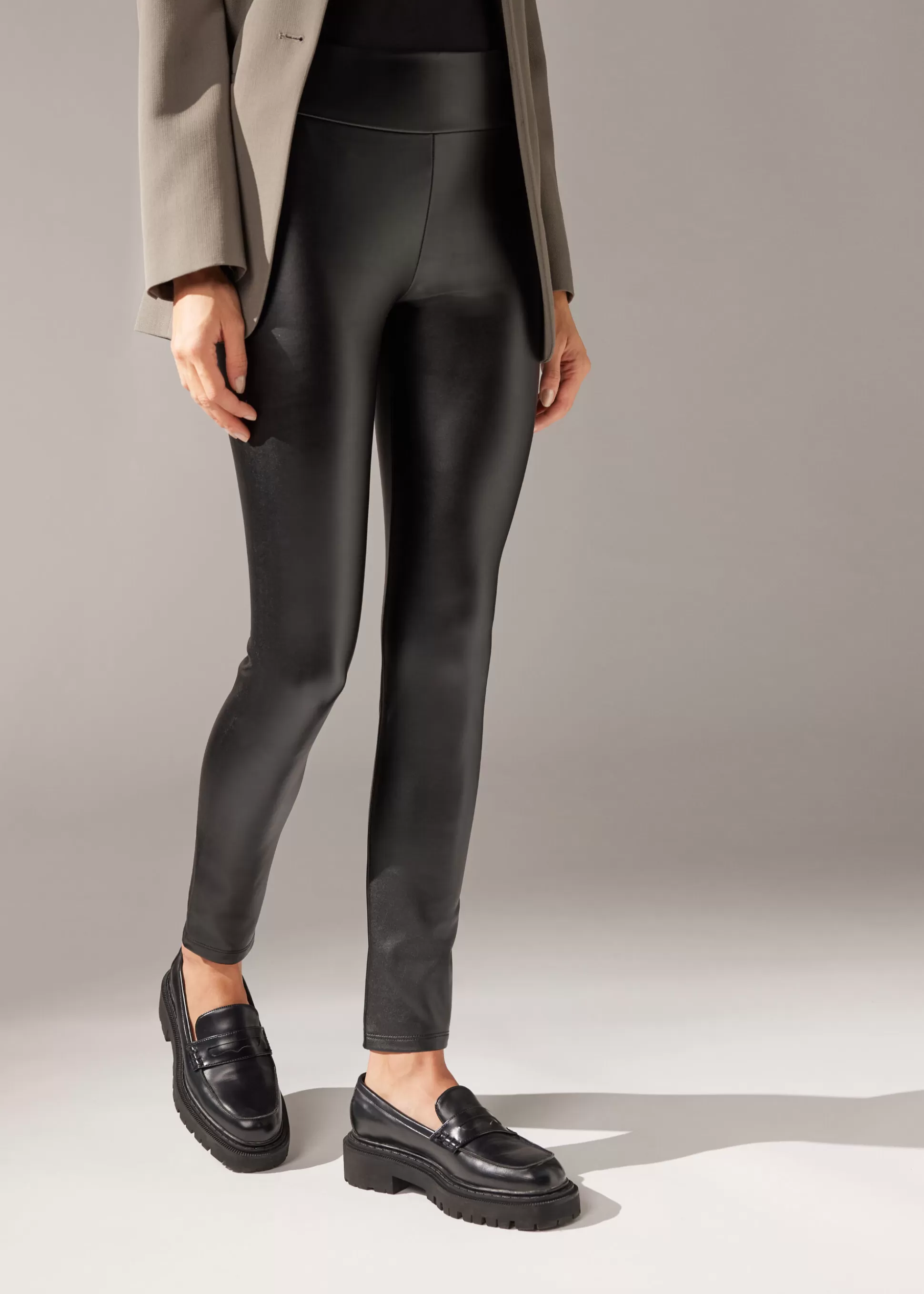 Pantalones | Leggings-Calzedonia Leggings Efecto Piel Térmicos