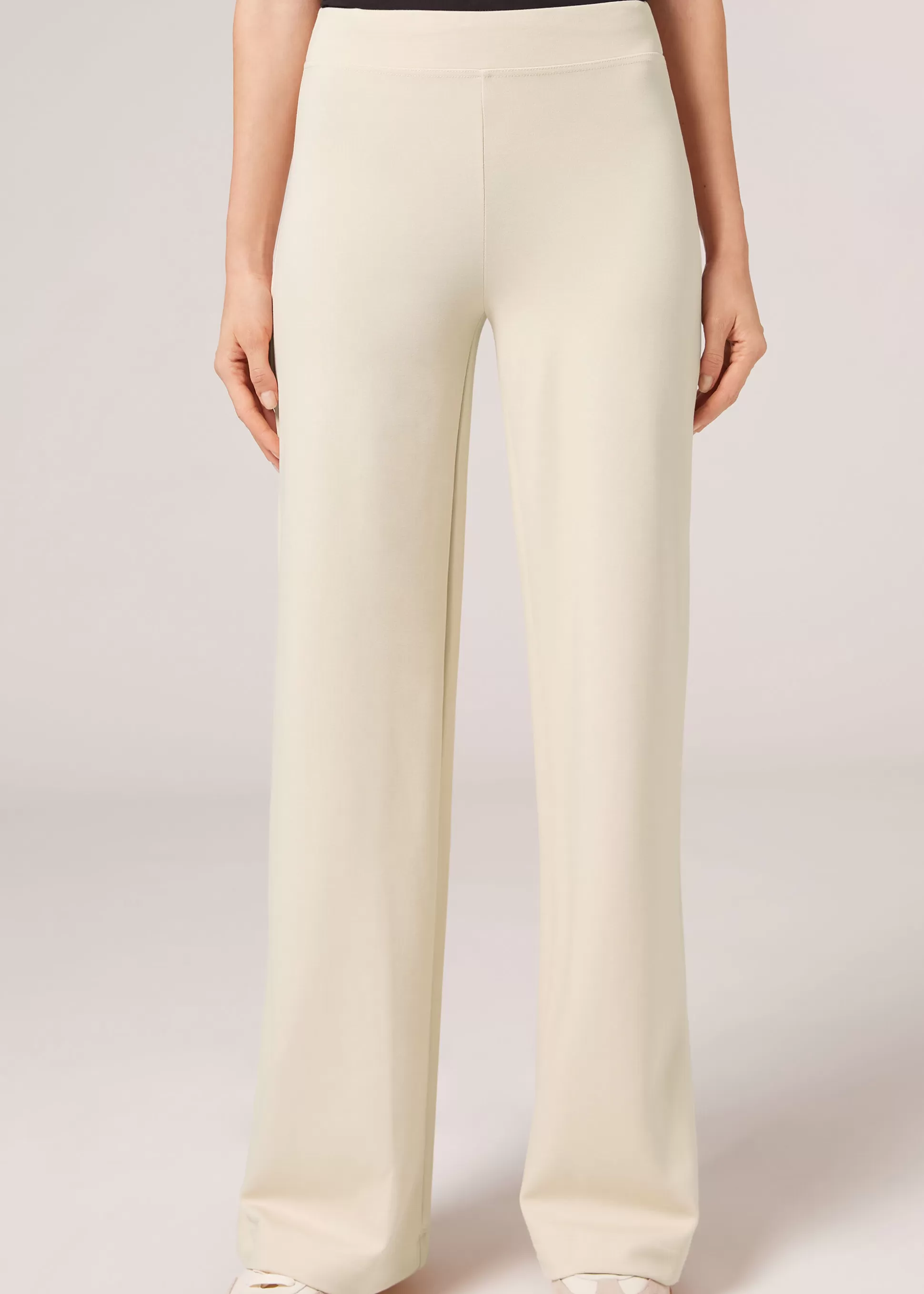 Pantalones-Calzedonia Leggings Palazzo Punto Milán Naturale