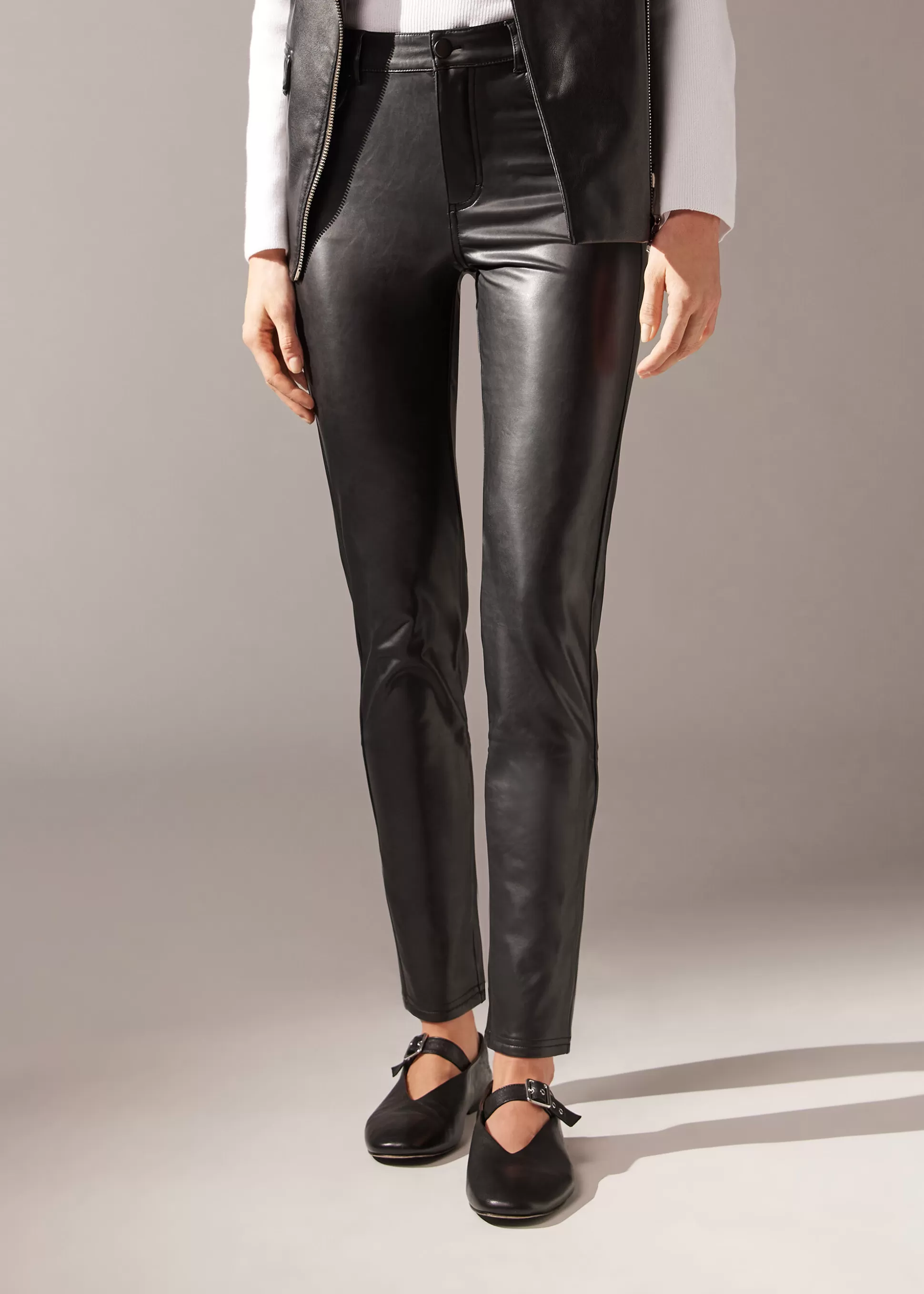 Pantalones-Calzedonia Leggings Térmicos Efecto Piel