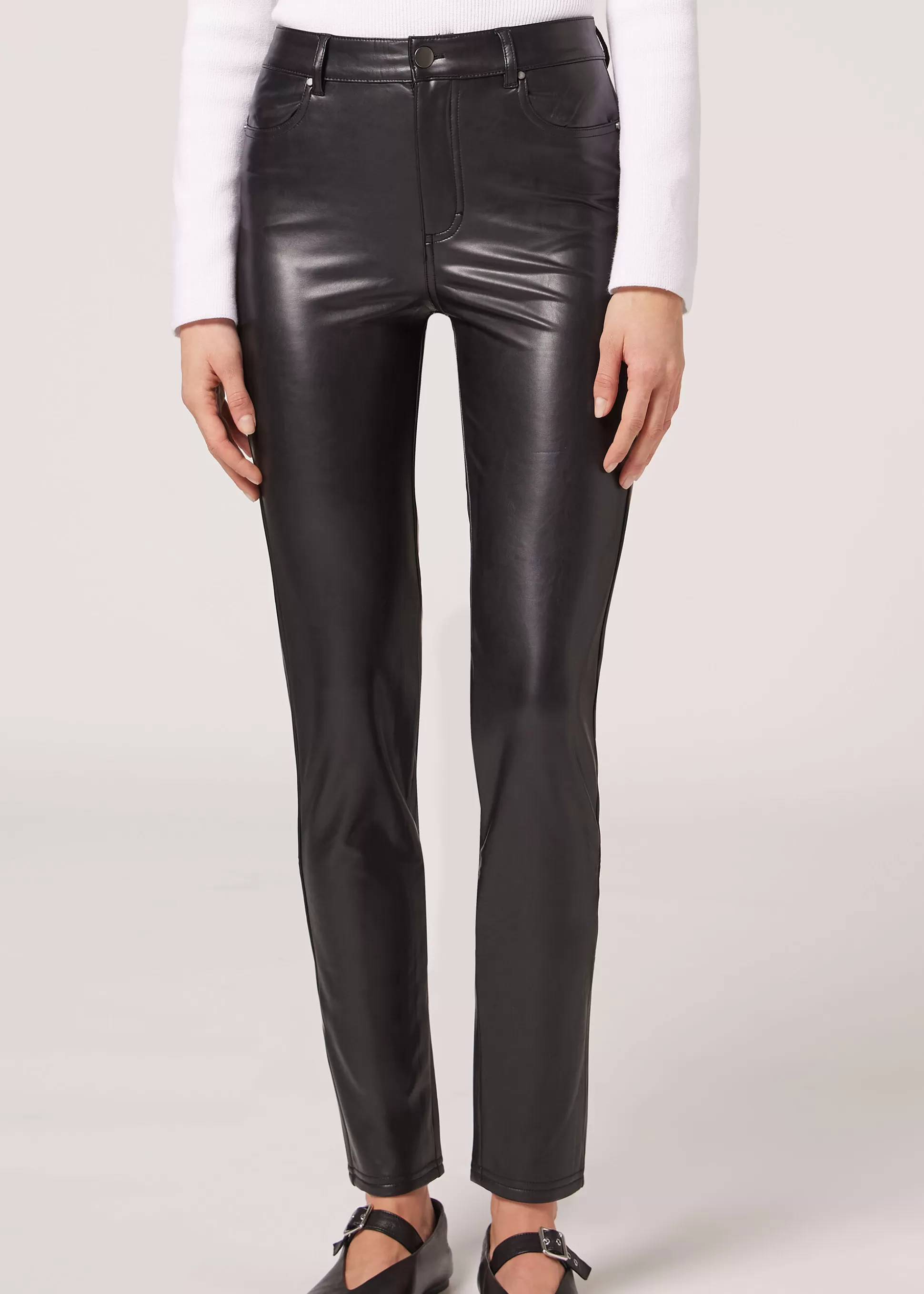 Pantalones-Calzedonia Leggings Térmicos Efecto Piel